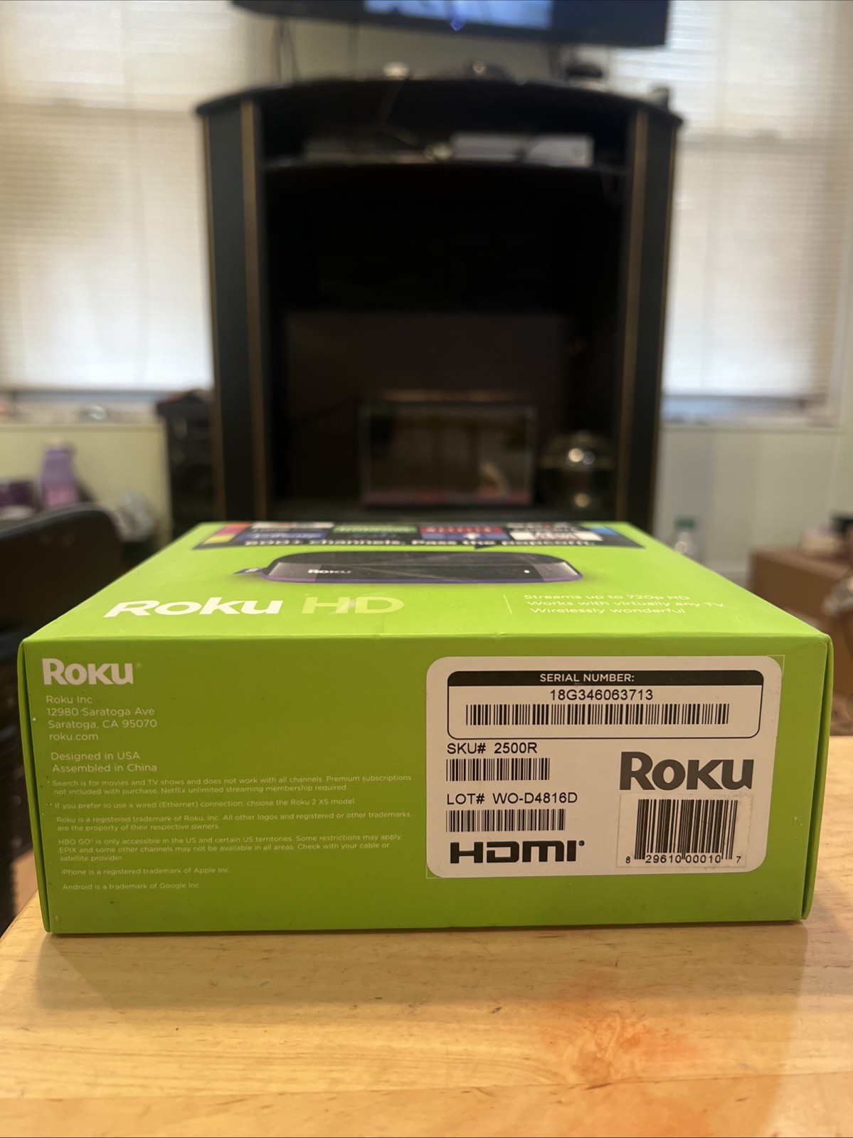 Roku HD (2nd Generation) Streaming Media player SKU/Model# 2500R
