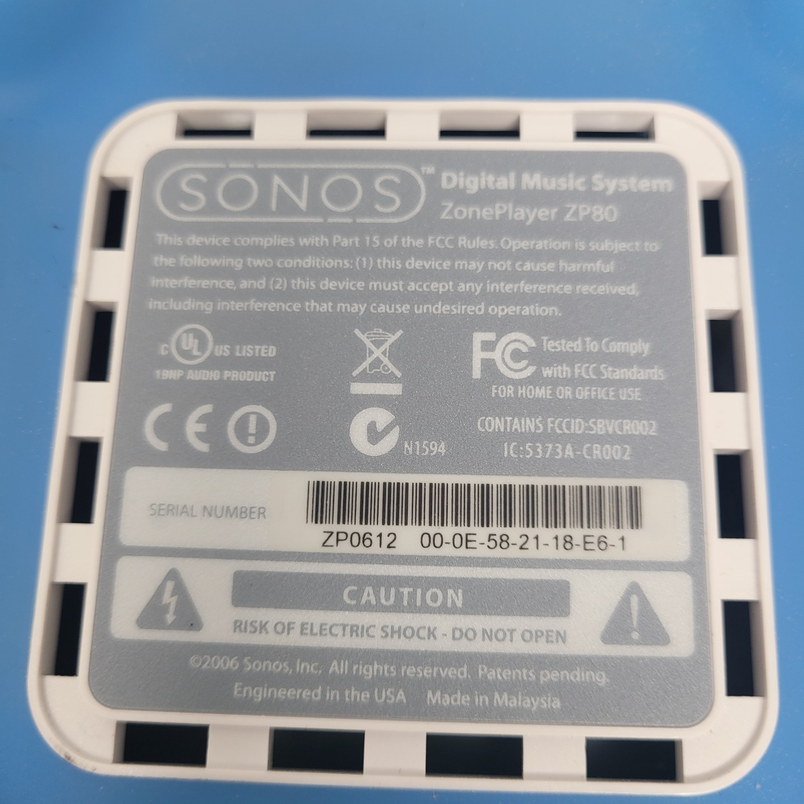 Sonos Connect ZP80 Zone Player (S1 GEN 1) Multi Room Music System Exc!