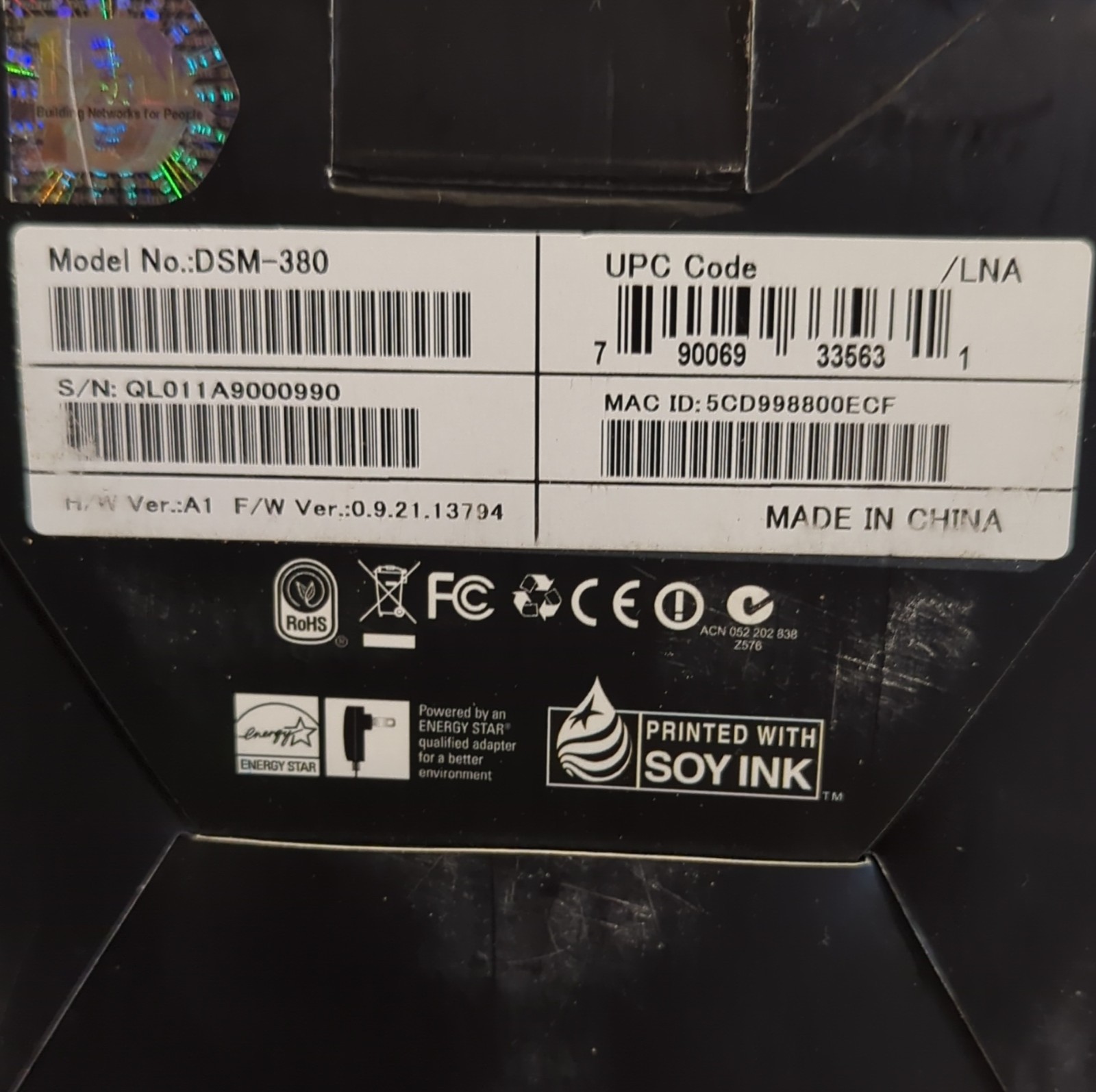 D-Link Boxee DSM-380 Media Streamer Box Black MPN DSM-380