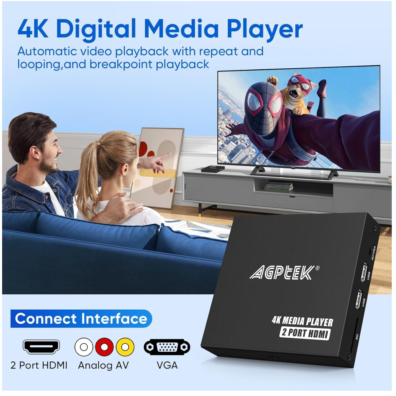 4K Media Player with Dual HDMI Output