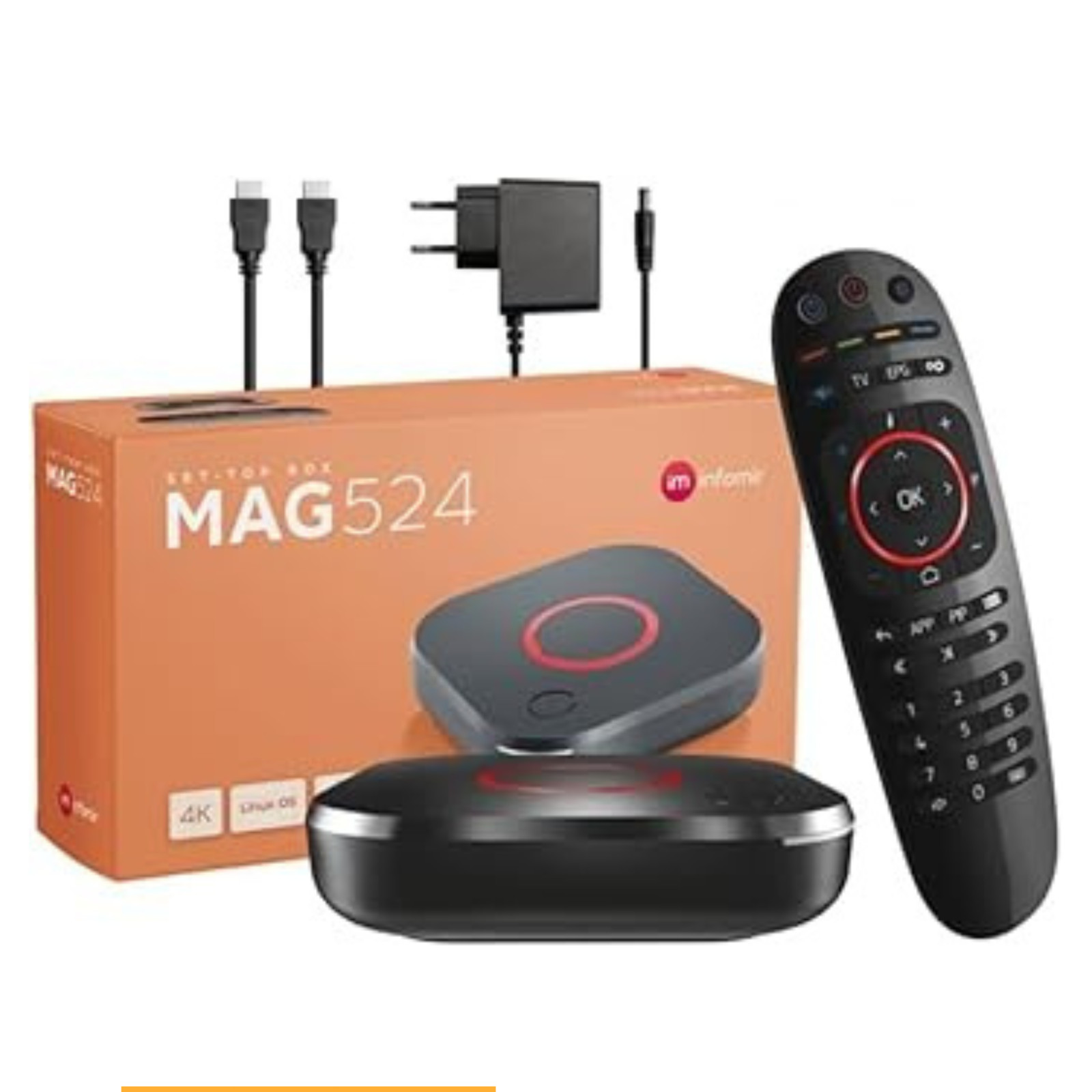 Infomir Original MAG 524 W3 4K IPTV Set Top Box HDMI2.1 HDR USB 3.0 Media Player