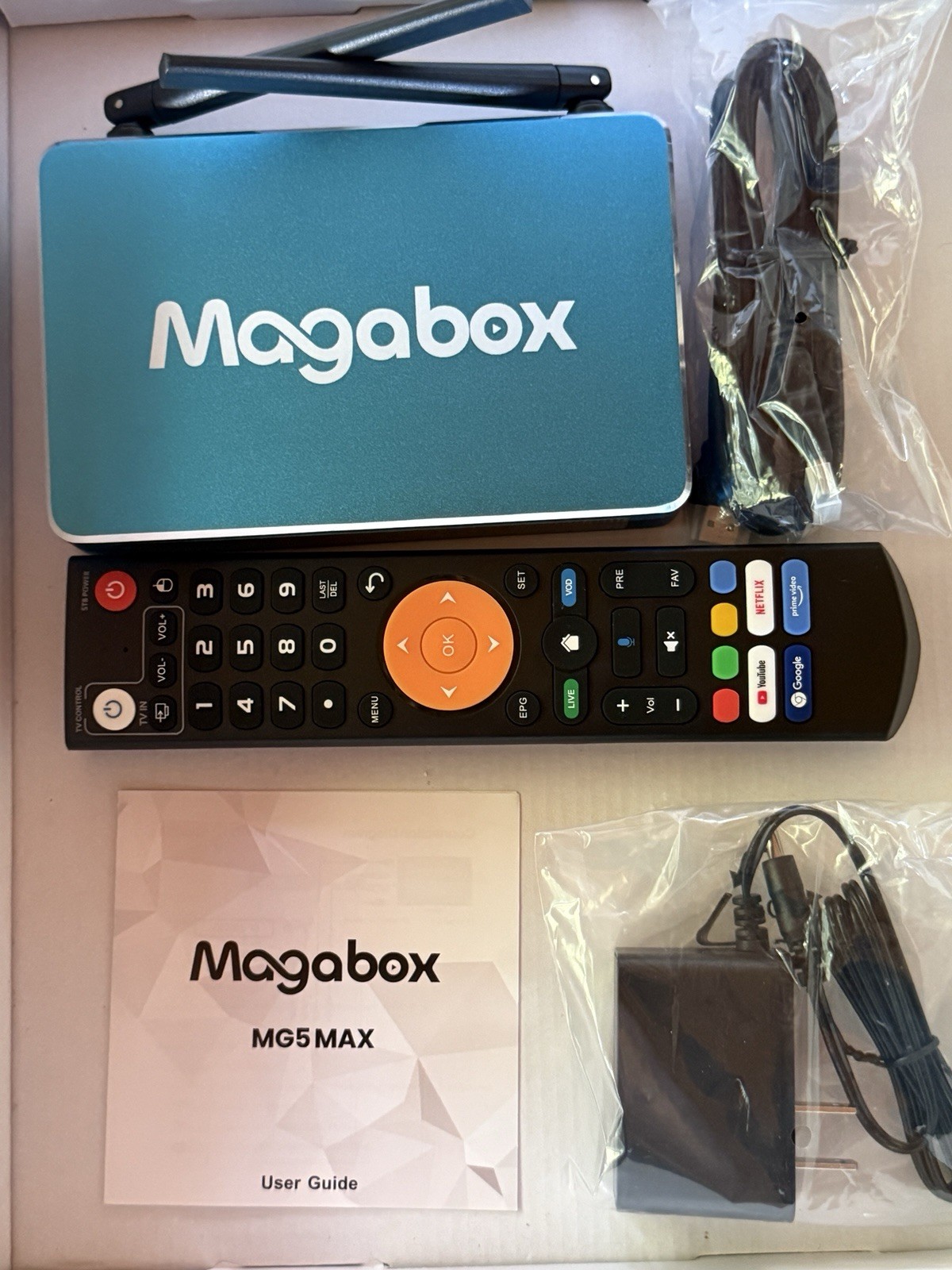 New 2026 Magabox MG5 MAX 8k UHD Media Box 4GB + 128GB Voice Command Remote