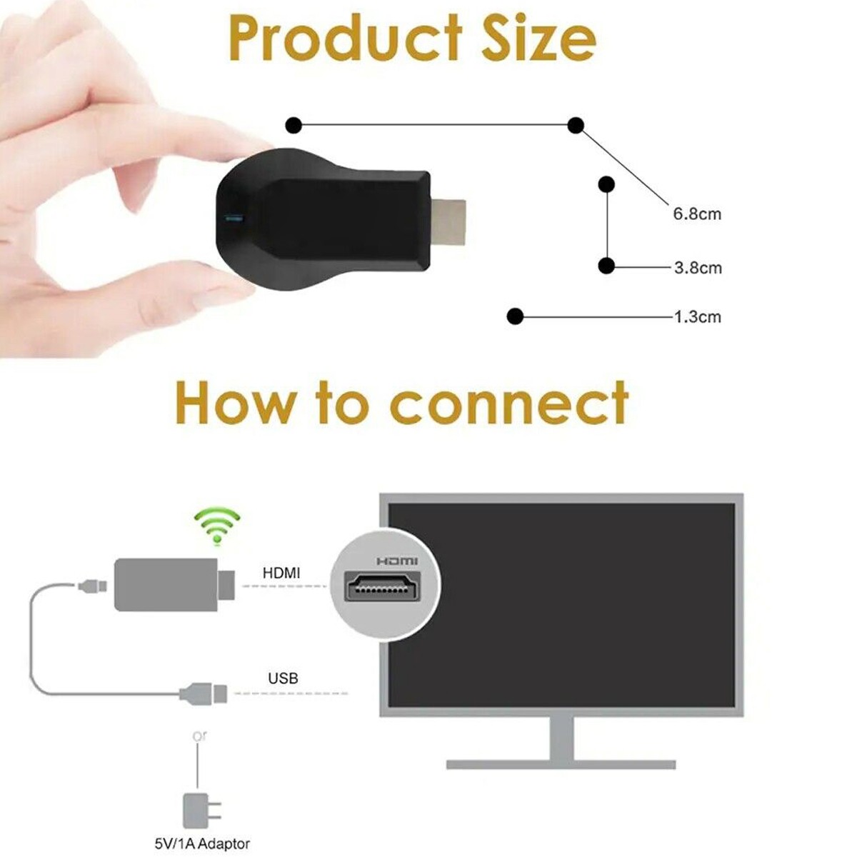 4K M4+ Air Play HD TV Stick WIFI Display Receiver Dongle Streamer /