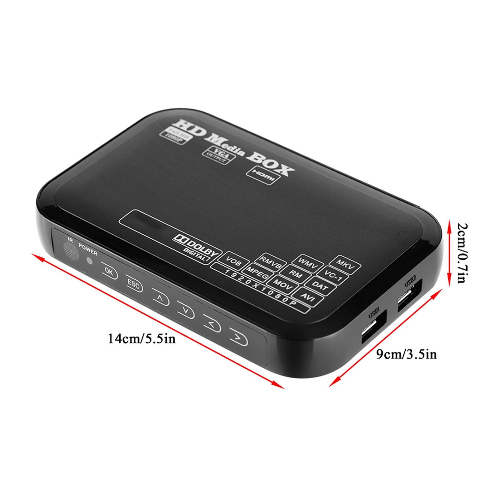 Mini HD 1080P Media Player Box Compact Design For Movies