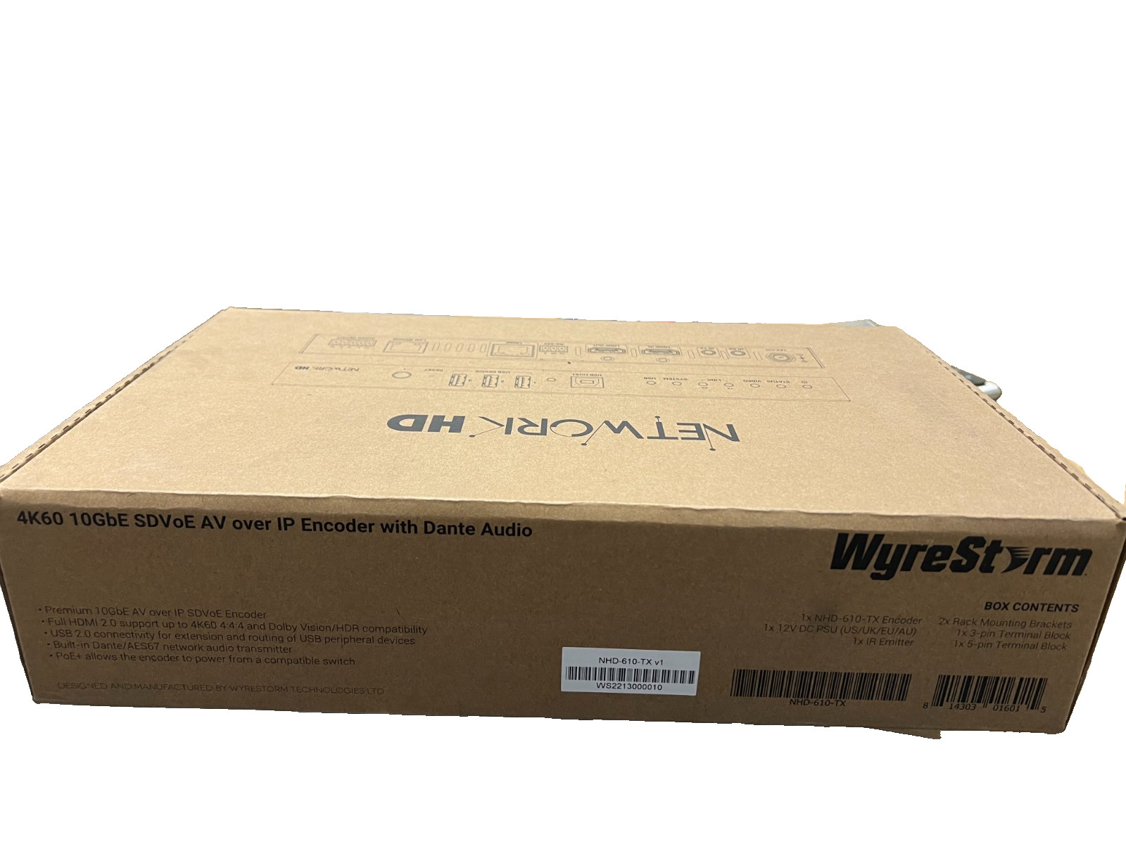 NHD-610-TX V1 4K60 10 gbe SDVoE AV over IP Encoder with Dante Audio