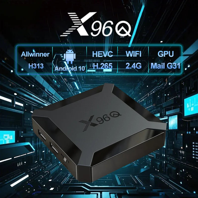 Hot X96Q Android 10.0 Fast Smart TV BOX 2GB 16GB Allwinner H313 Quad Core 4K
