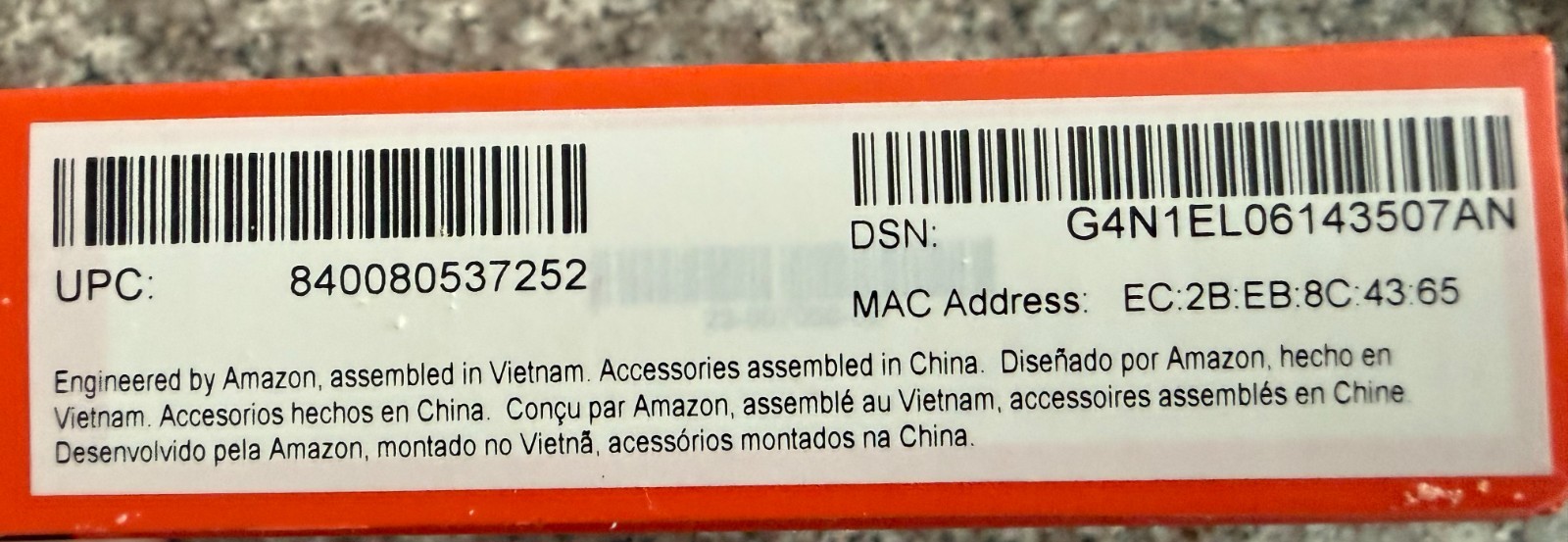amazon fire tv stick hd UPC 840080537252