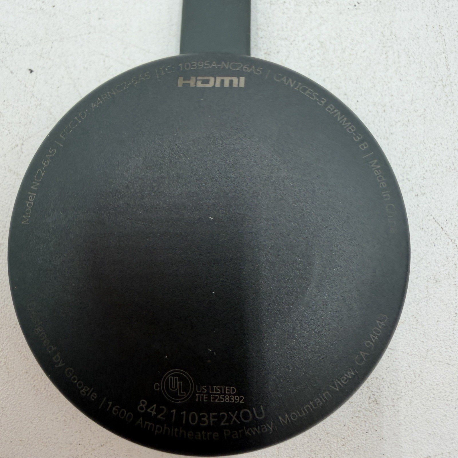 Google Chromecast Model NC2-6A5 HDMI Black 2nd Device Only