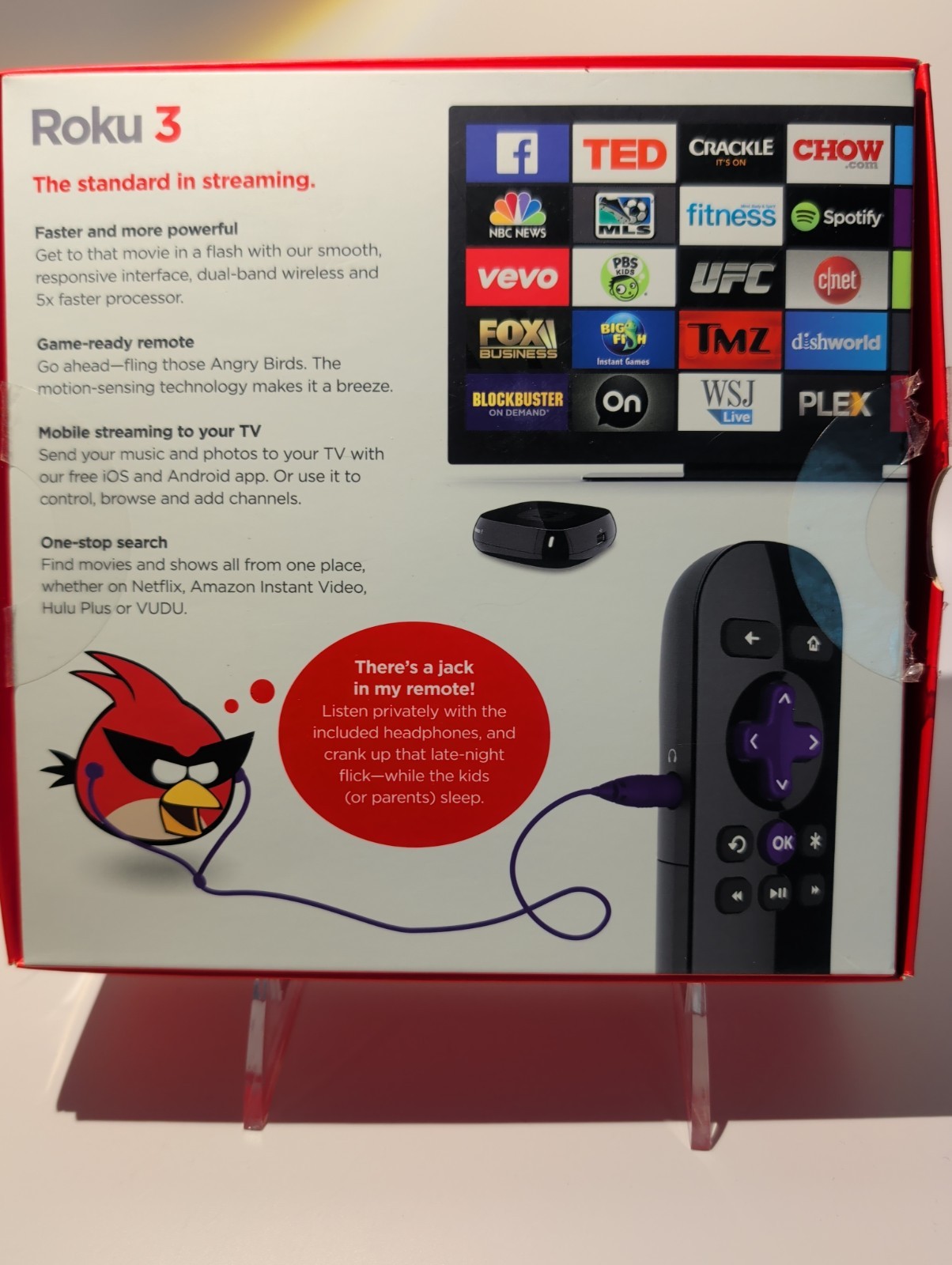 Roku3 Streaming Media Player Wi-Fi 1080p 4200R. Motion remote UPC 829610880365
