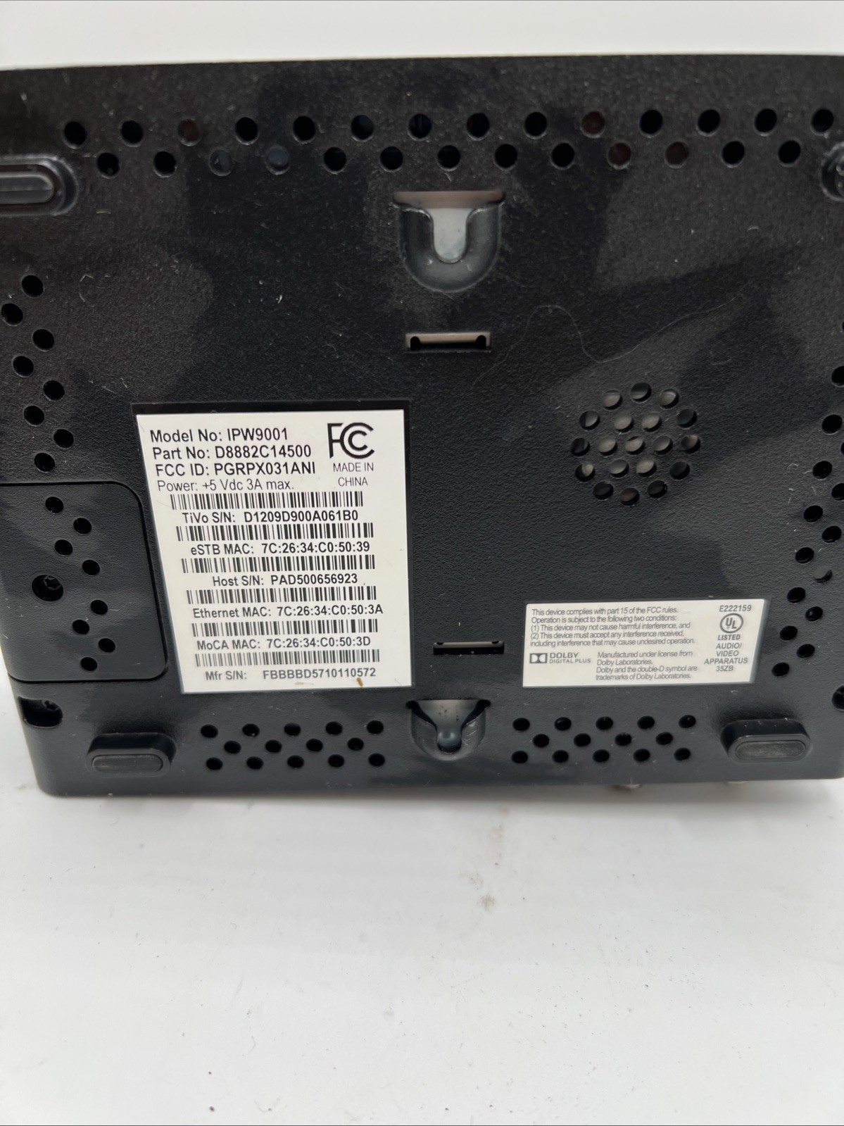 Tivo-Pace (Arris) Mi3 IP Set-Top Box IPW9001 No Power Supply – Used