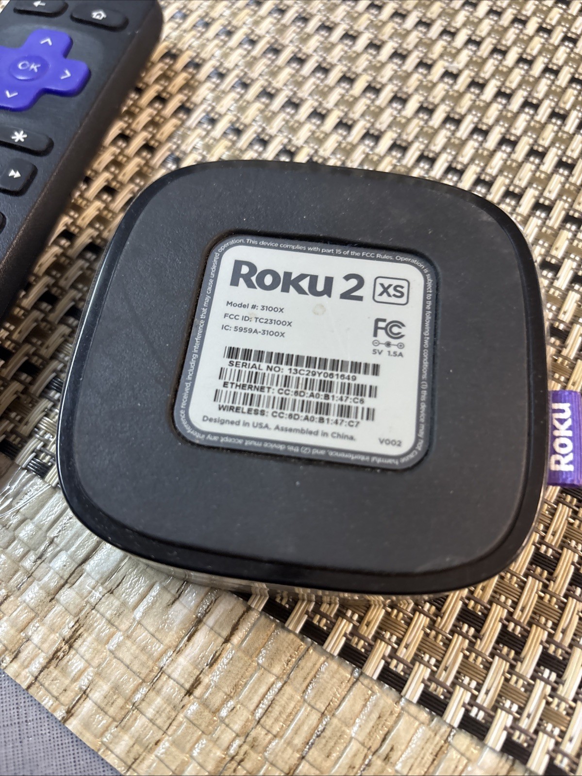 Roku 2 XS 2nd Generation Media Streamer 3100X – Remote No Cords