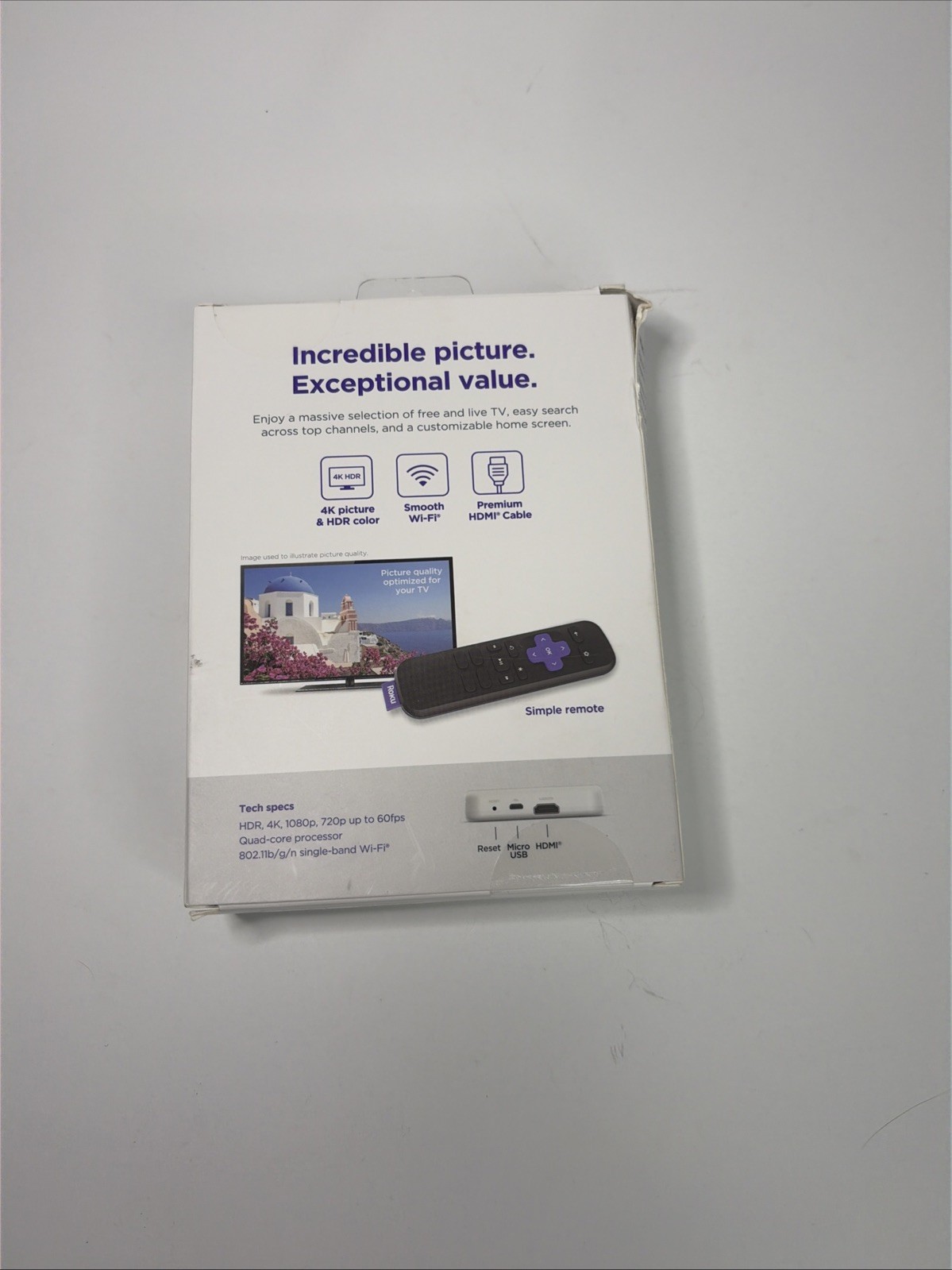 Roku Premiere 4K HDR Streaming Media Player with HDMI Cable & Remote