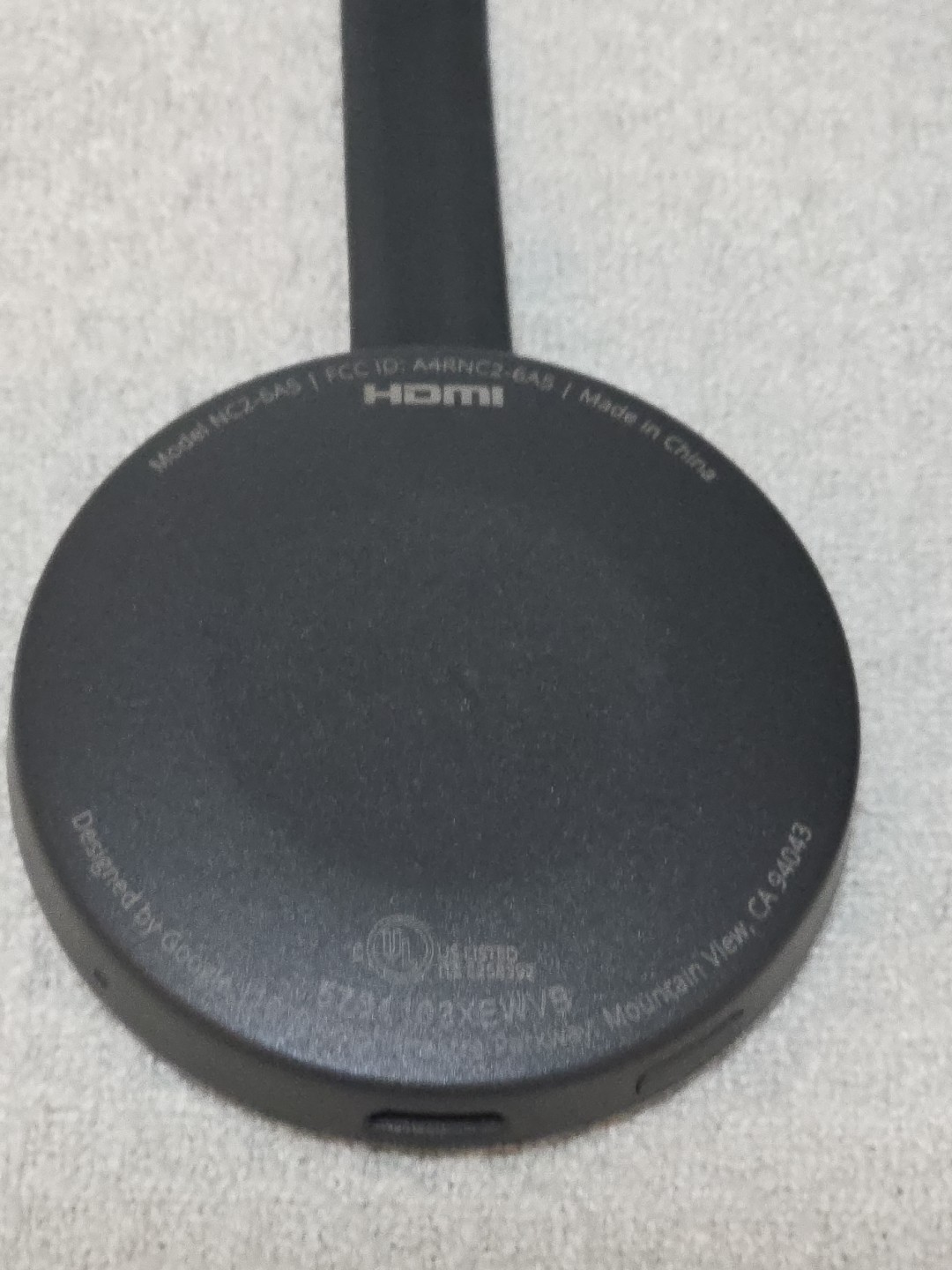 Google Chromecast Digital Media Streamer – Black (NC2-6A5) & USB Cord