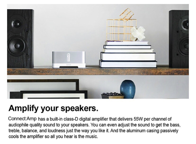 Sonos Connect:Amp Digital Media Streamer White/Gray (CTAZPUS1) Works With S1 App