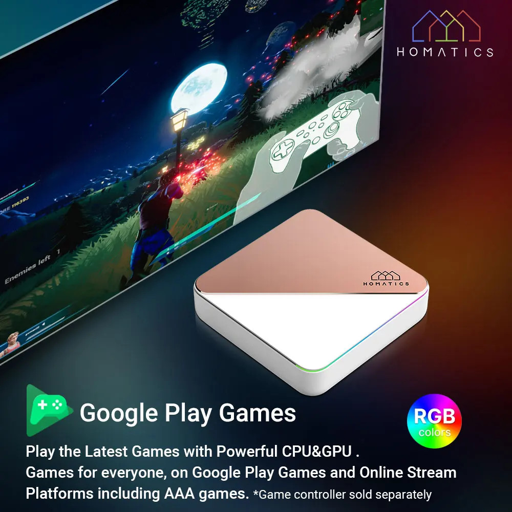 HOMATICS Box R 4K Plus TV Box AndroidTV 14 Netflix Certified Google Amlogic S9