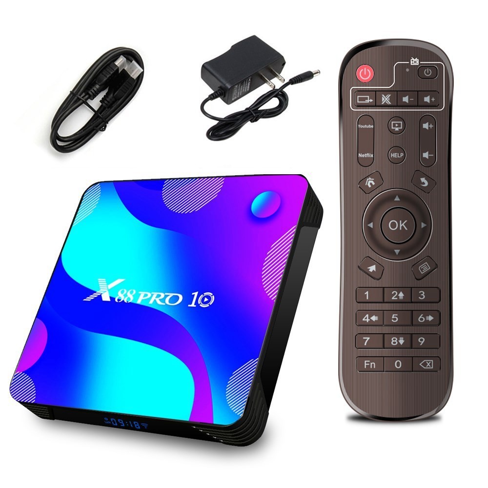 X88 Pro 10 Android 11.0 Smart Tv Box Quad-Core Uhd 4K Media Player 2.4G/5G Wifi/