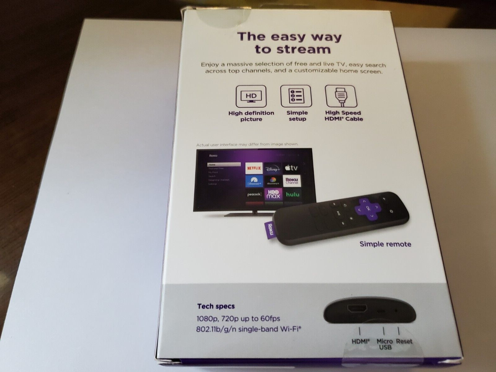 Roku 3930R Express HD Streaming Device – with High-Speed HDMI Cable IOB