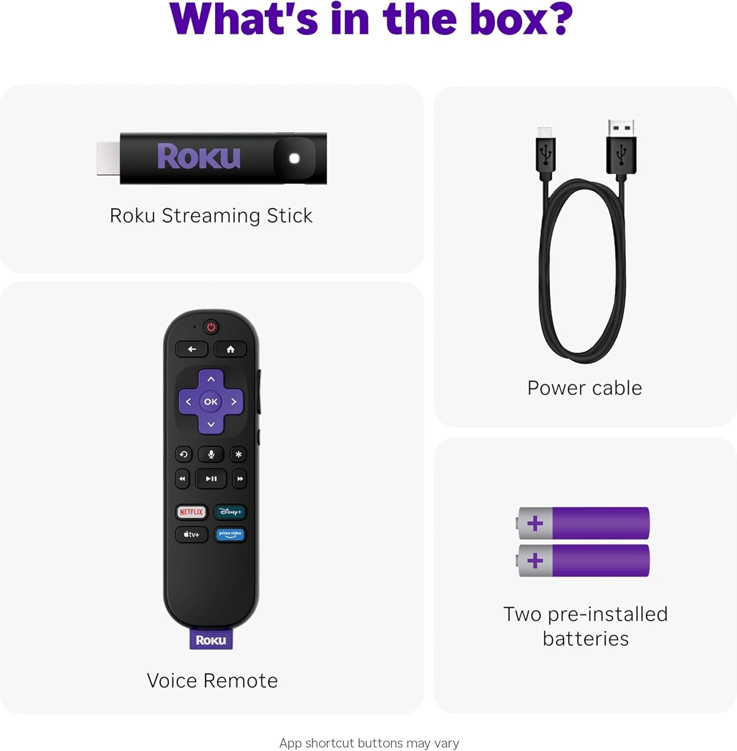Roku 3840R Streaming Stick HD Media Player with Voice Remote – 2025 Model