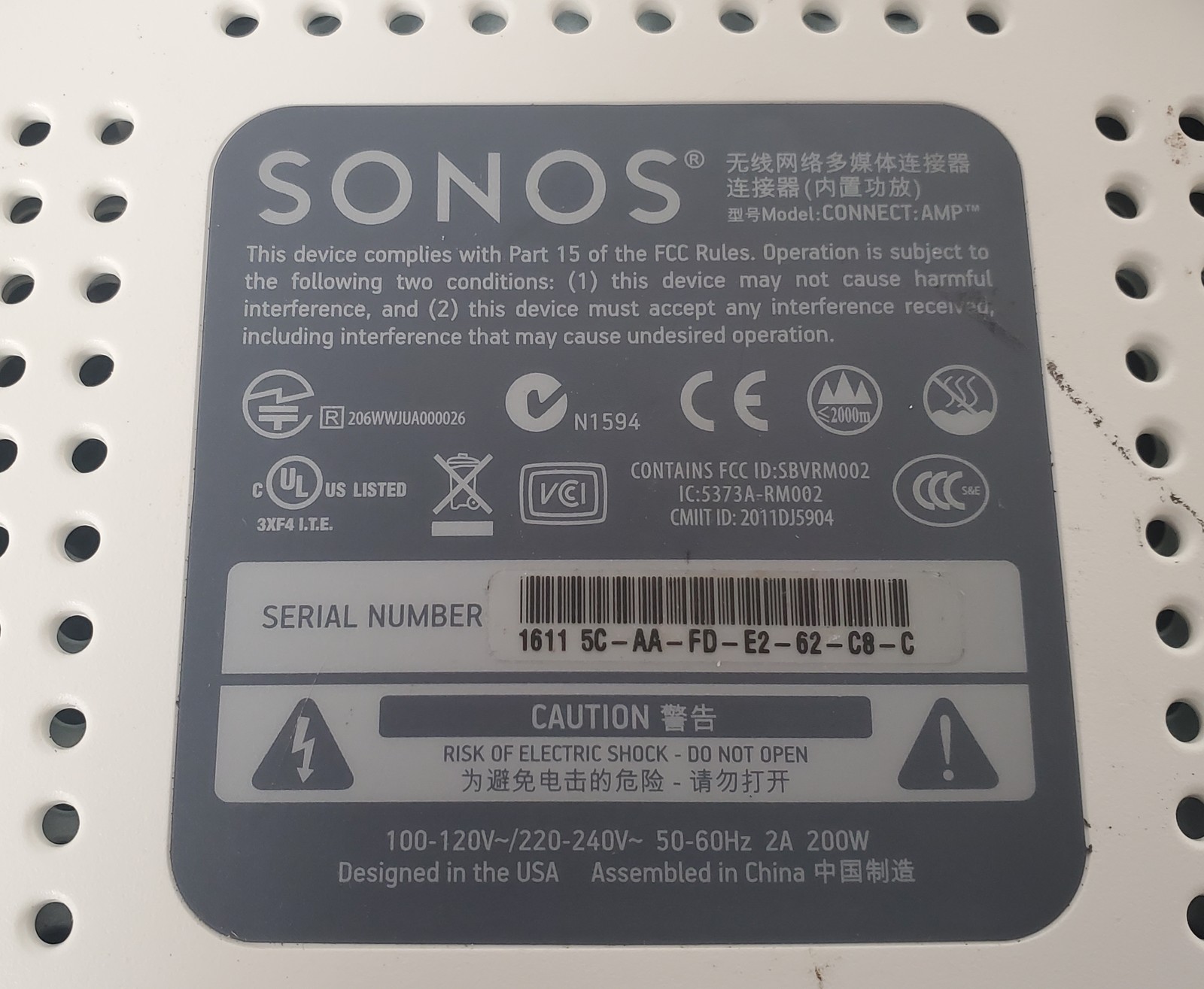 Sonos Connect:Amp Media Streamer White