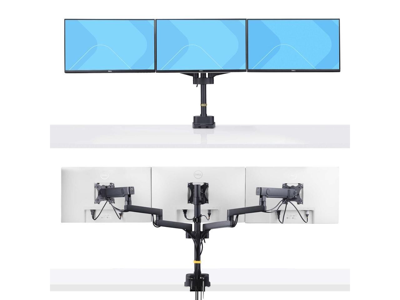 Startech Triple monitor desk mount with support up to 27″ monitors with height a