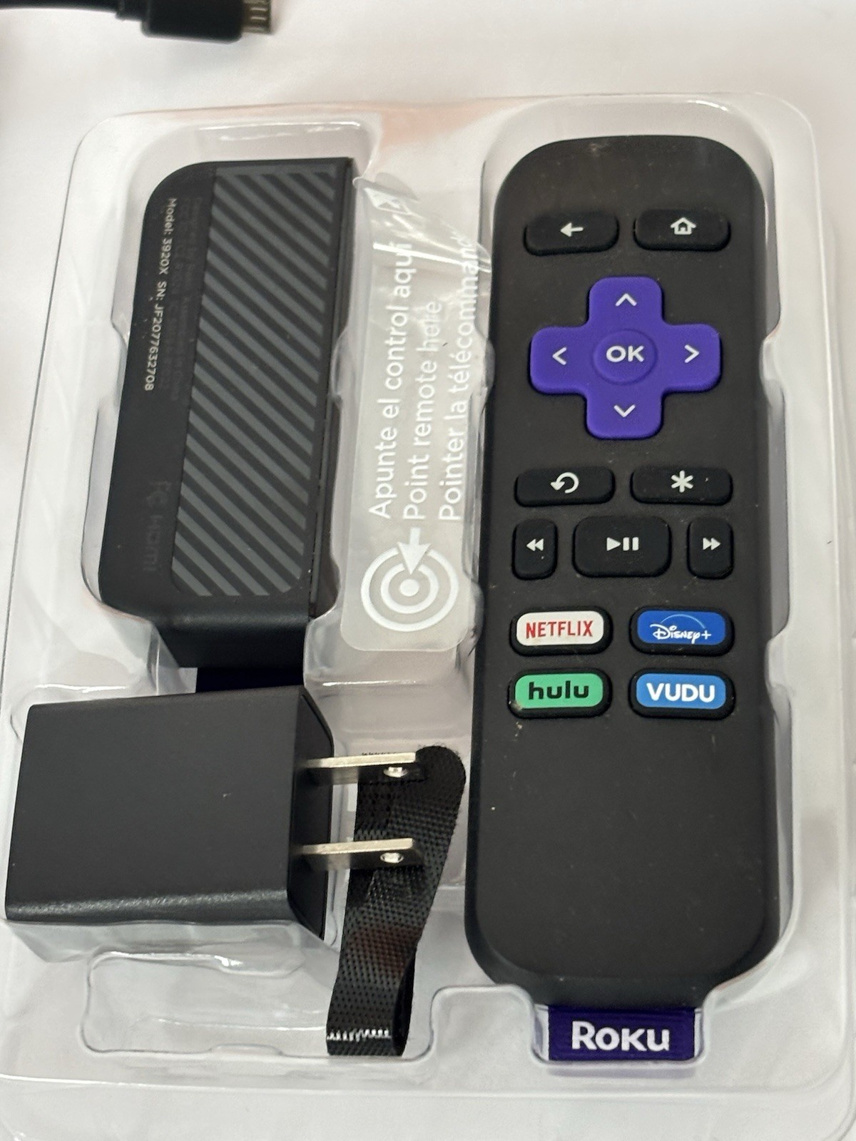 Roku 3920R Premiere HD/4K/HDR Streaming Media Player w/ Remote Open Box Tested