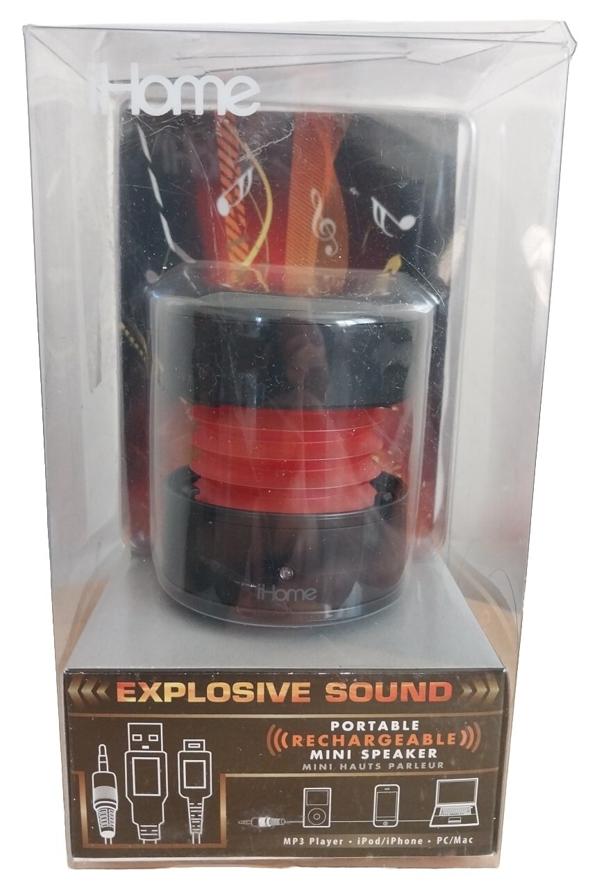 iHome N3288 Portable Rechargeable Mini Speaker Explosive Sound RARE RED NIB USA