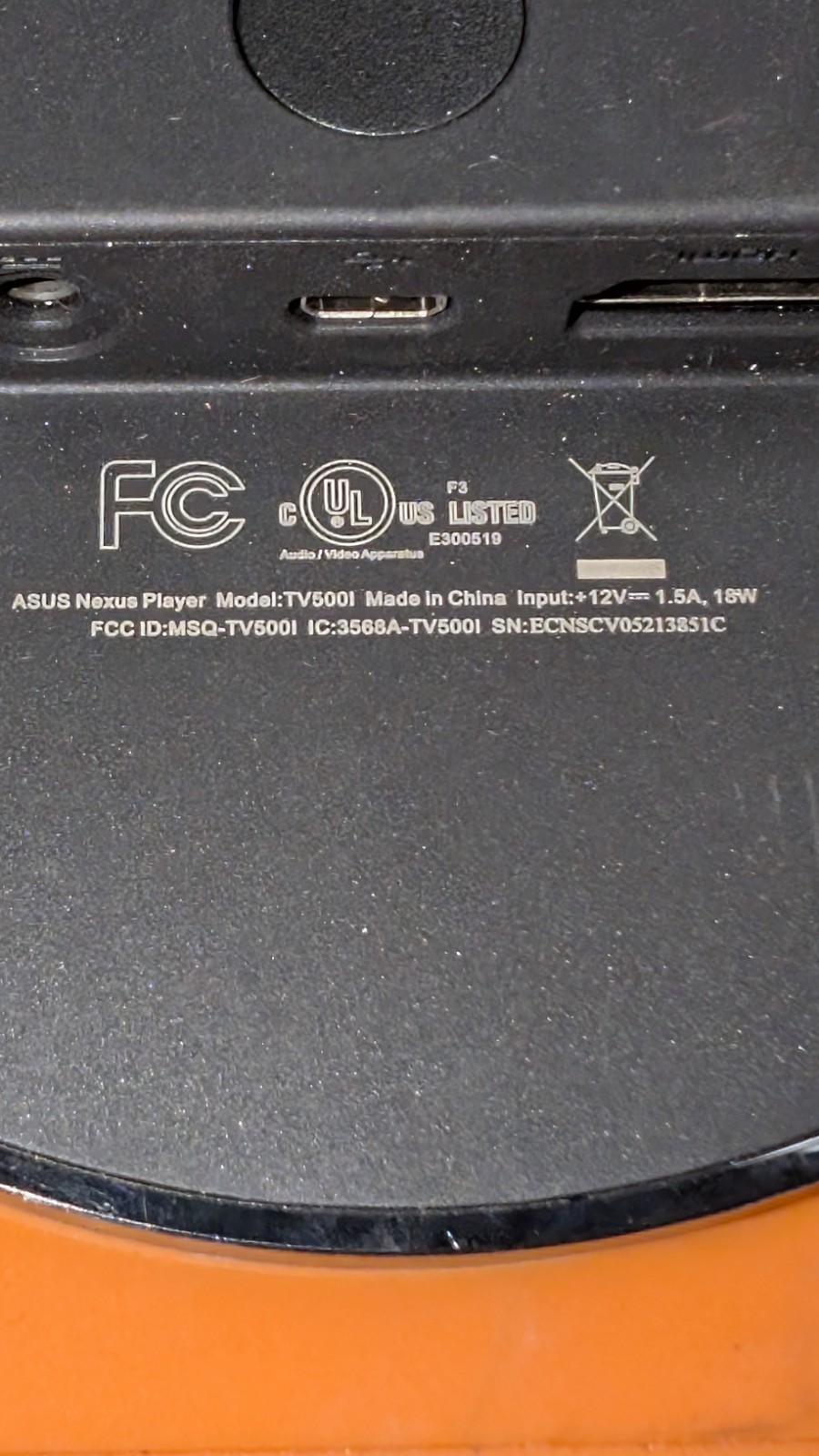 ASUS Nexus Player TV5001 Digital HD Media Streamer HDMI USB Port Black