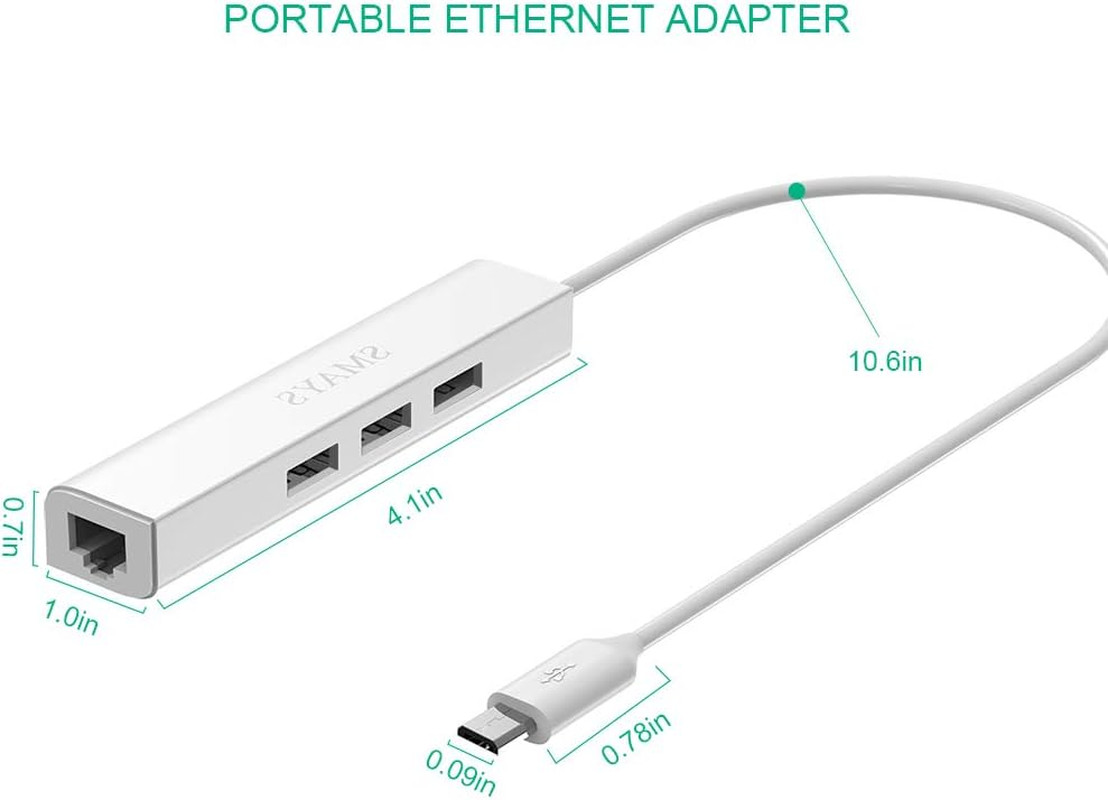 Ethernet Adapter for Fire Stick TV Cube, Google Chromecast Ultra, Tivo Stream 4K