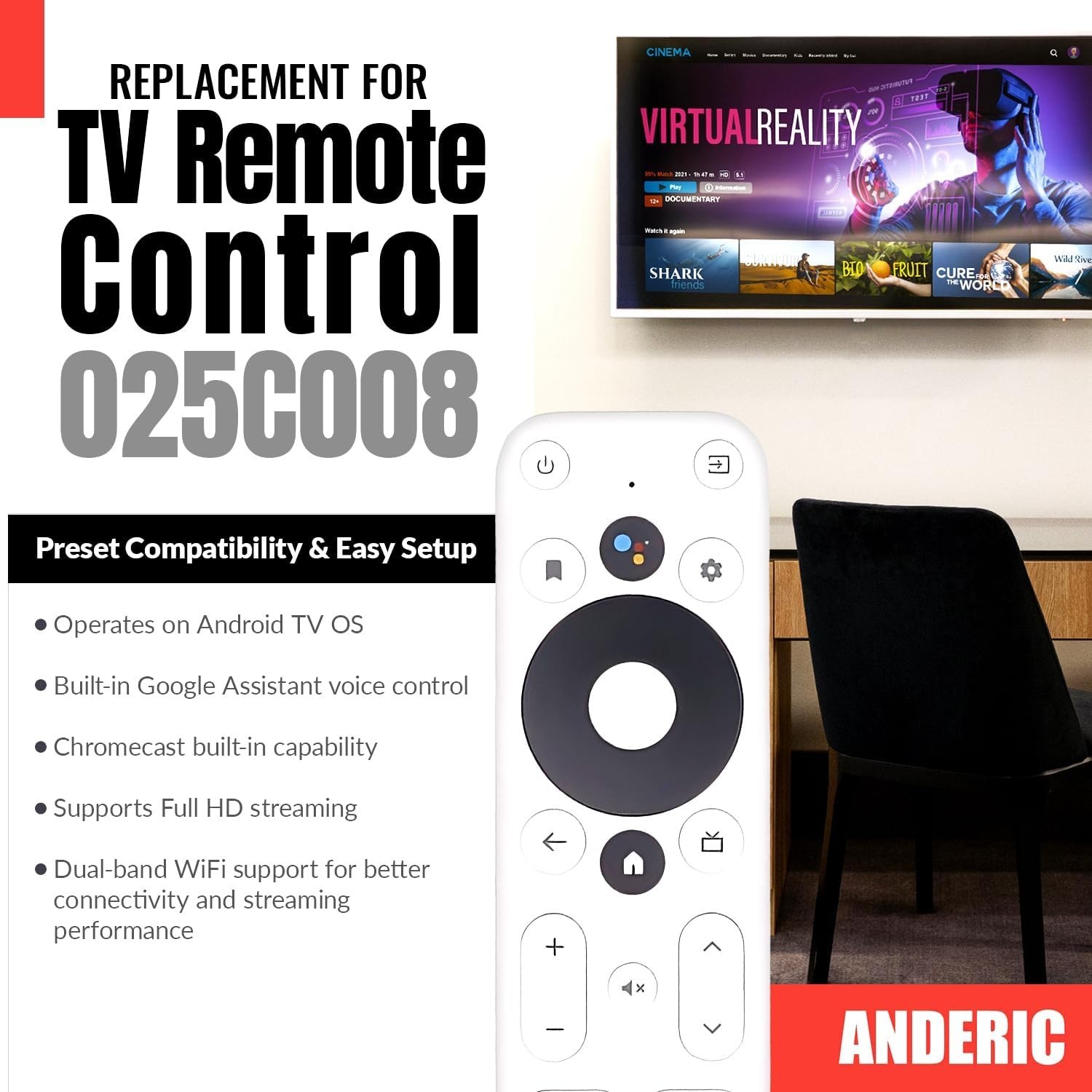 Ergonomic MECOOL KM2 Remote Control for Seamless 2K FHD & 4K UHD Streaming