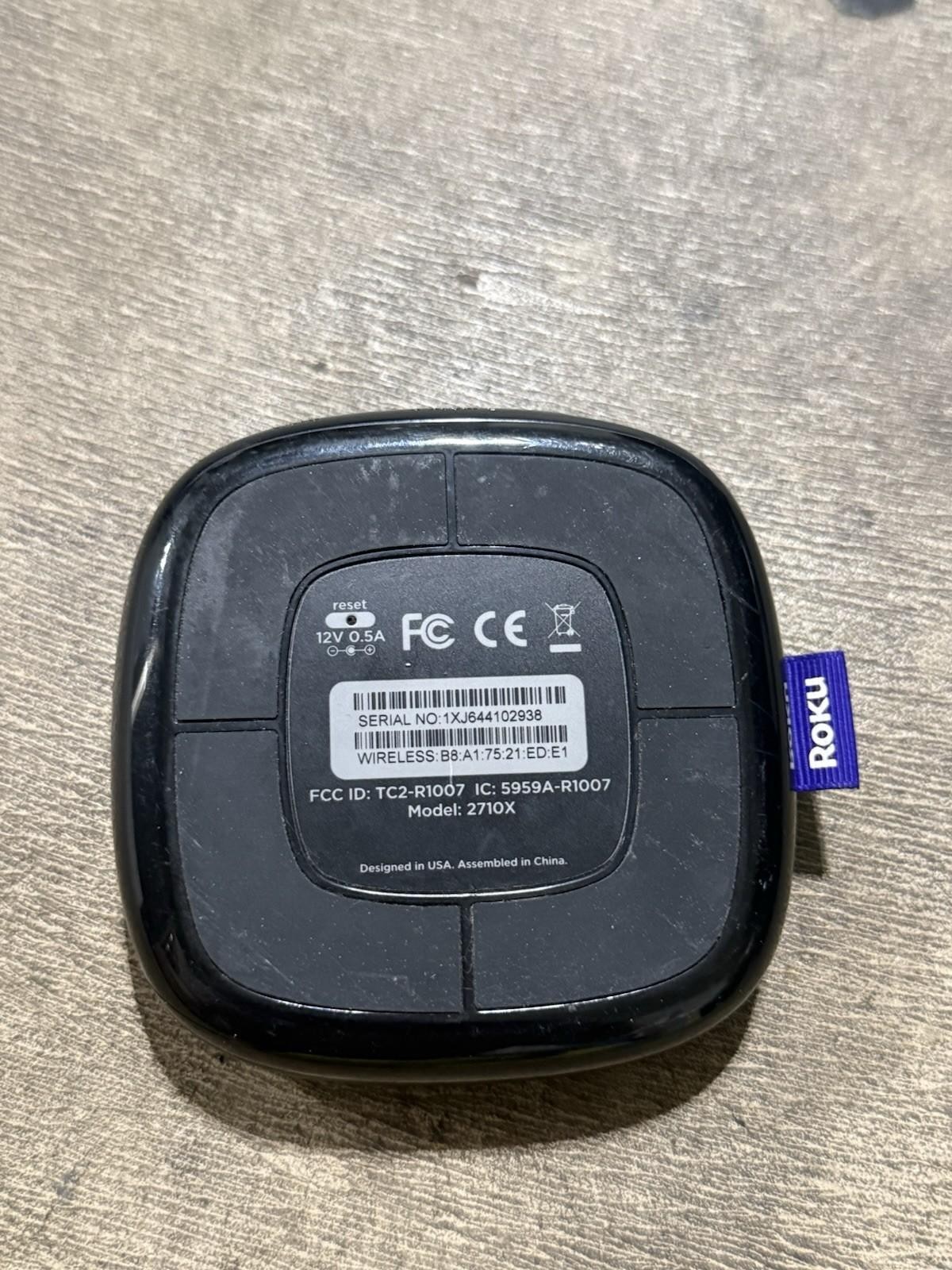 Roku 1 SE Media Streamer 2710X – Black (No Accesories )