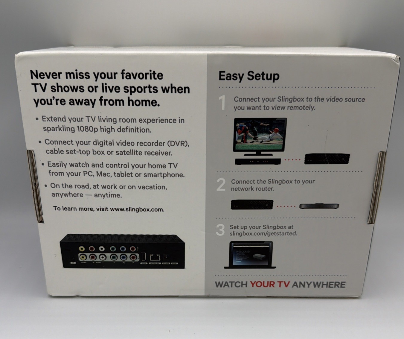 SlingBox 350 – SB350 – Black 1920×1080 Digital HD Media Streamer *NEW SEALED*