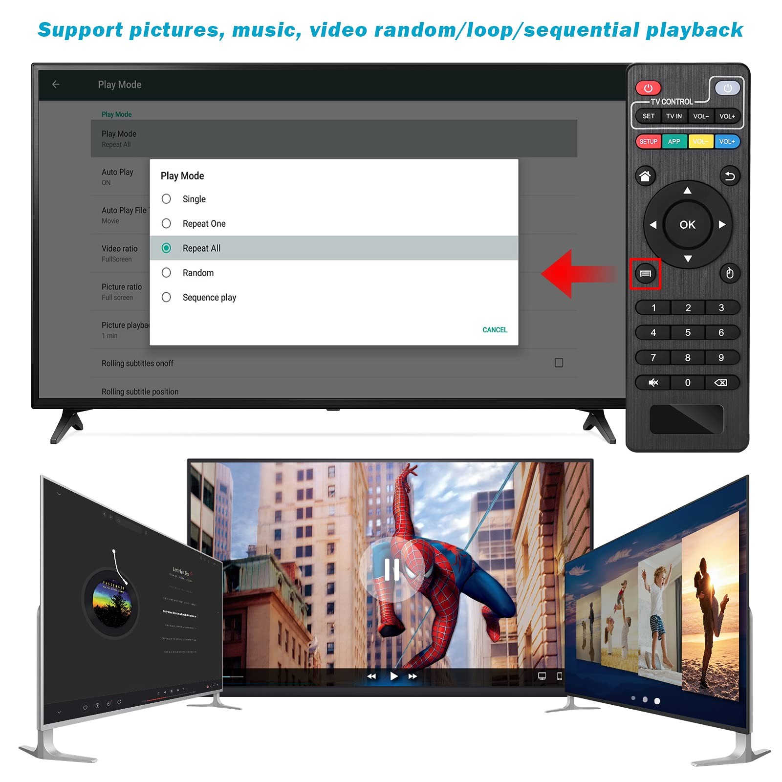 4K60hz MP4 Media Player Support 8TB HDD/ 256G USB Drive/SD Card with HDMI/AV …