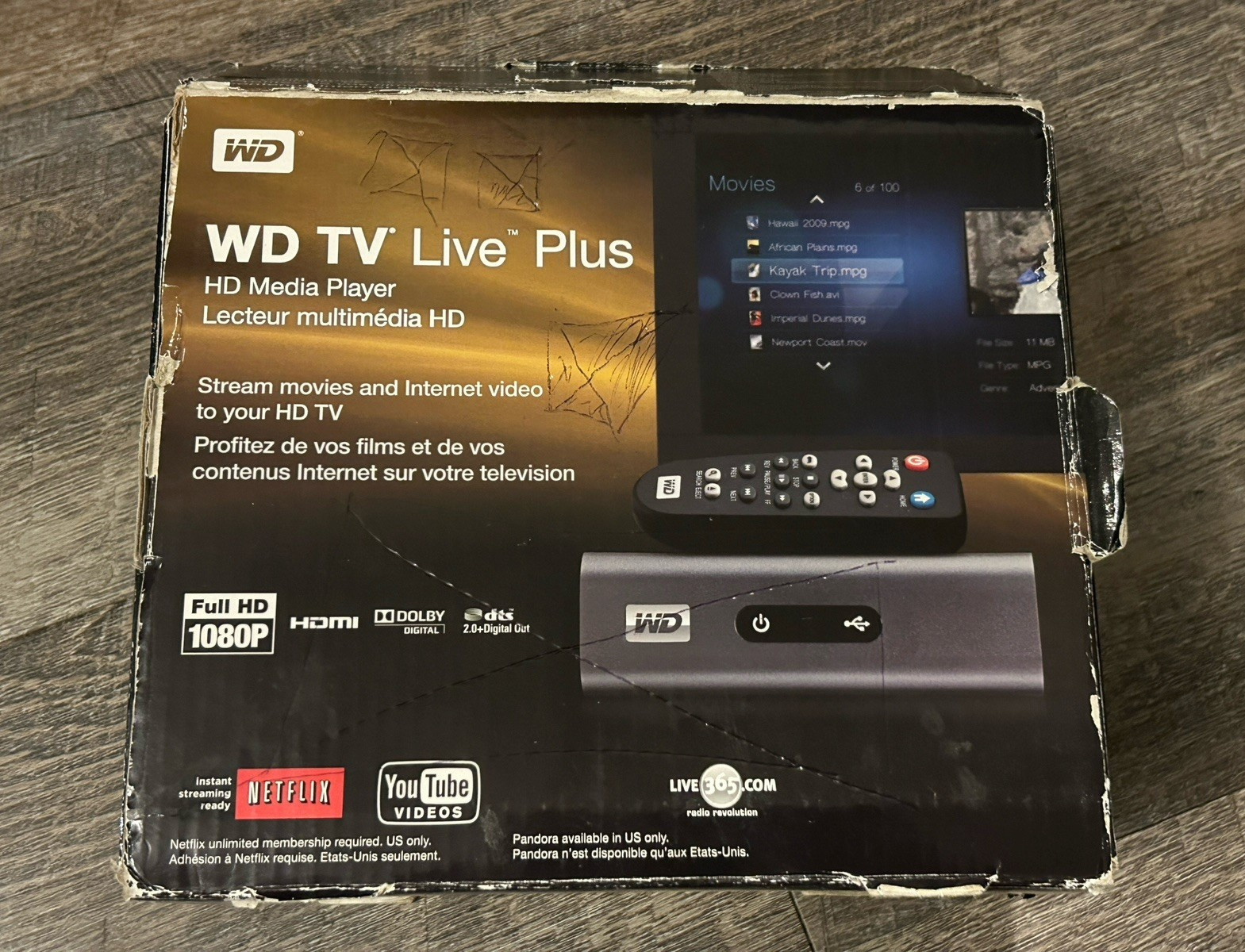 Tested WD TV Live Plus 1080p HD Media Player w/ 2 Remotes HDMI Ethernet