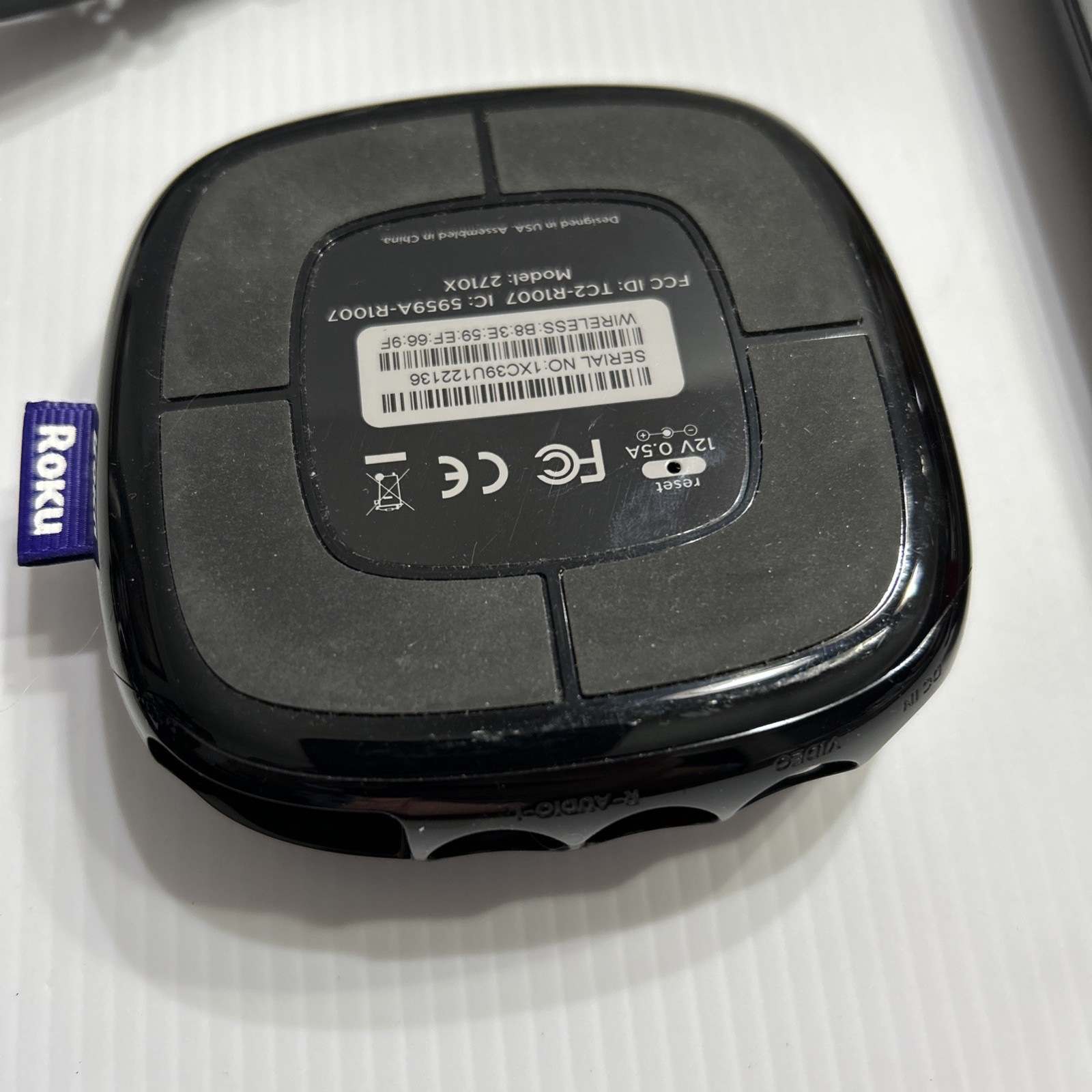 Roku 1 2710X (3rd Generation) Remote Power Adapter HDMI Media Streamer Tested