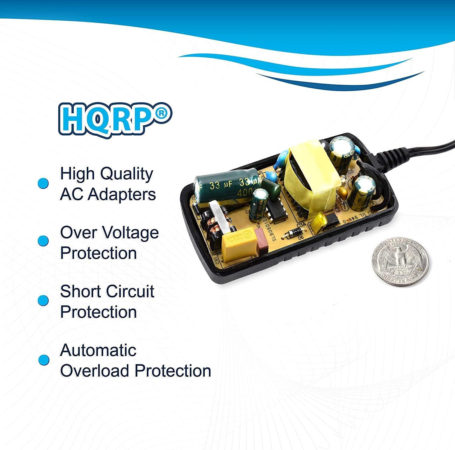 HQRP 18V AC Power Adapter for Logitech Squeezebox Wi-Fi Internet Radio X-R0001