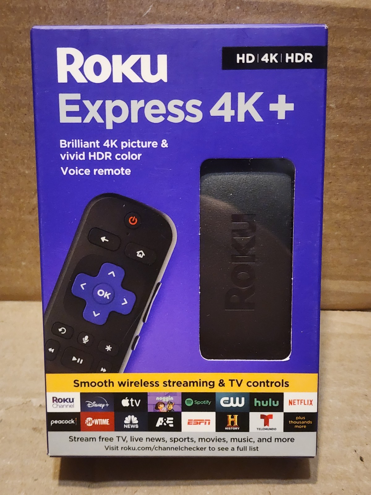 Roku Express 4K+ Streaming Media Player HD/4K/HDR Voice Remote TV Control #3941R