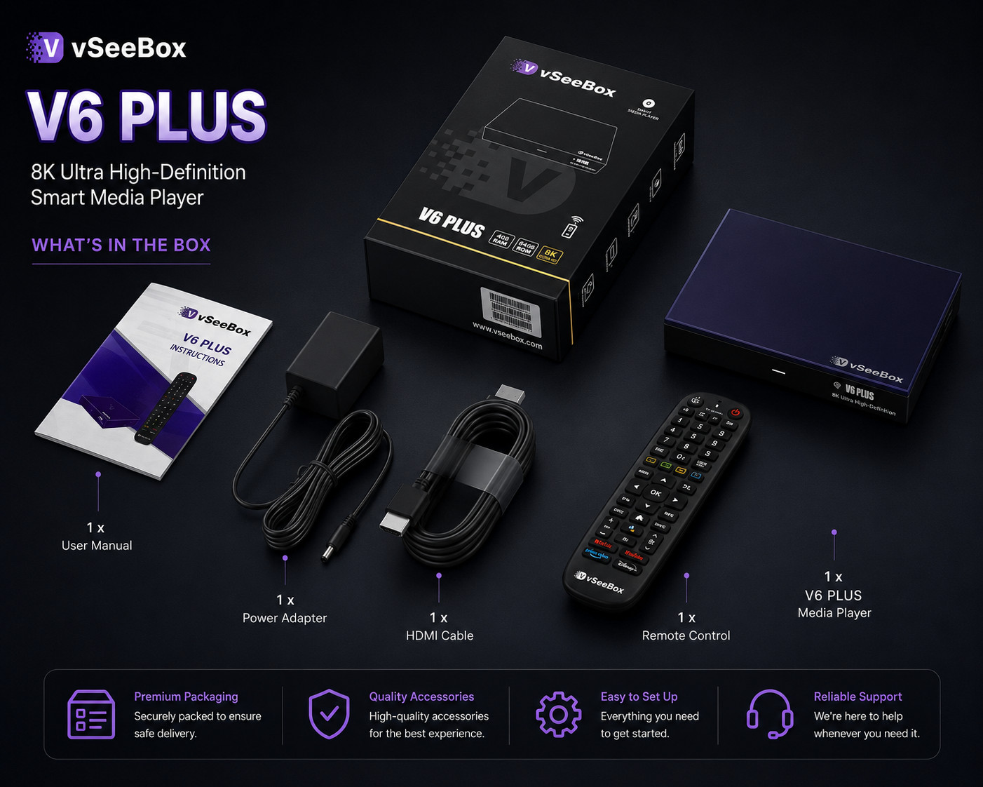 vseebox v6 plus 8K Ultra HD Streaming