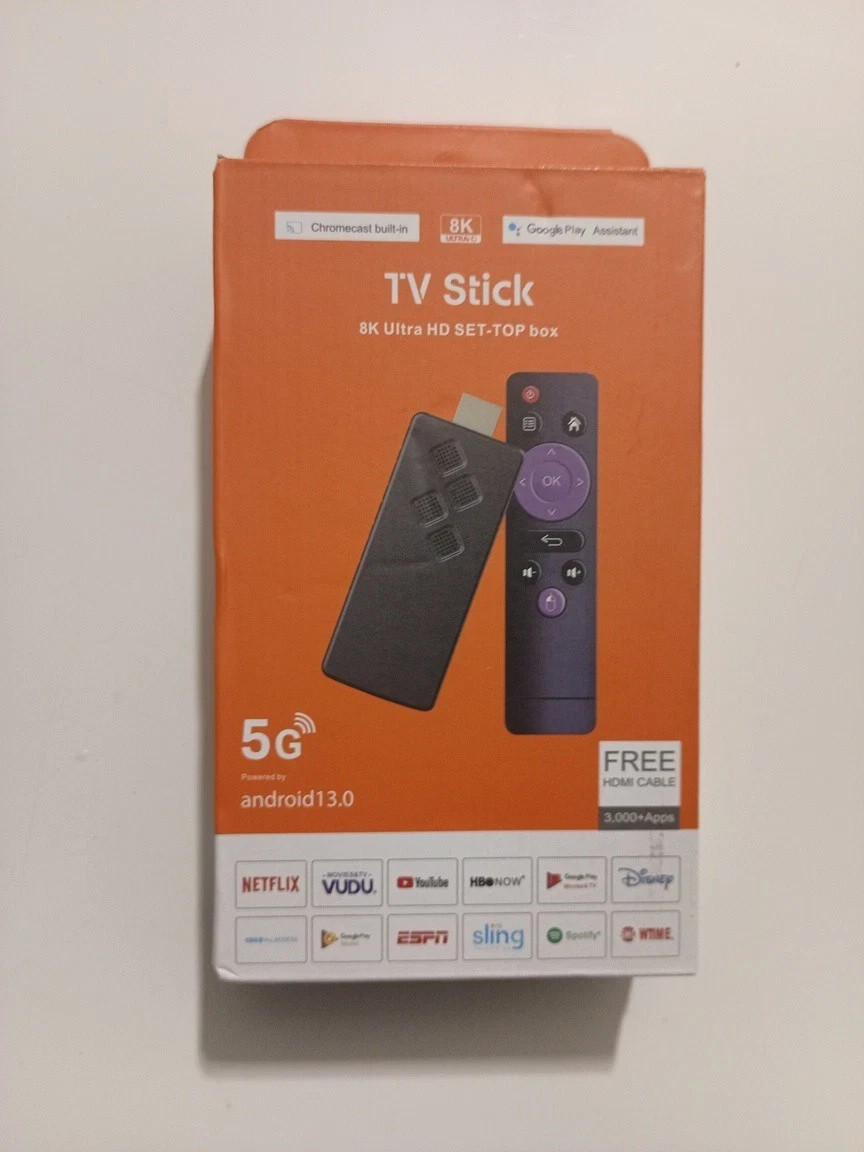 8K Ultra HD TV Stick Android 13.0-2GB + 16GB HDMI Includes HDMI Cable New Sealed