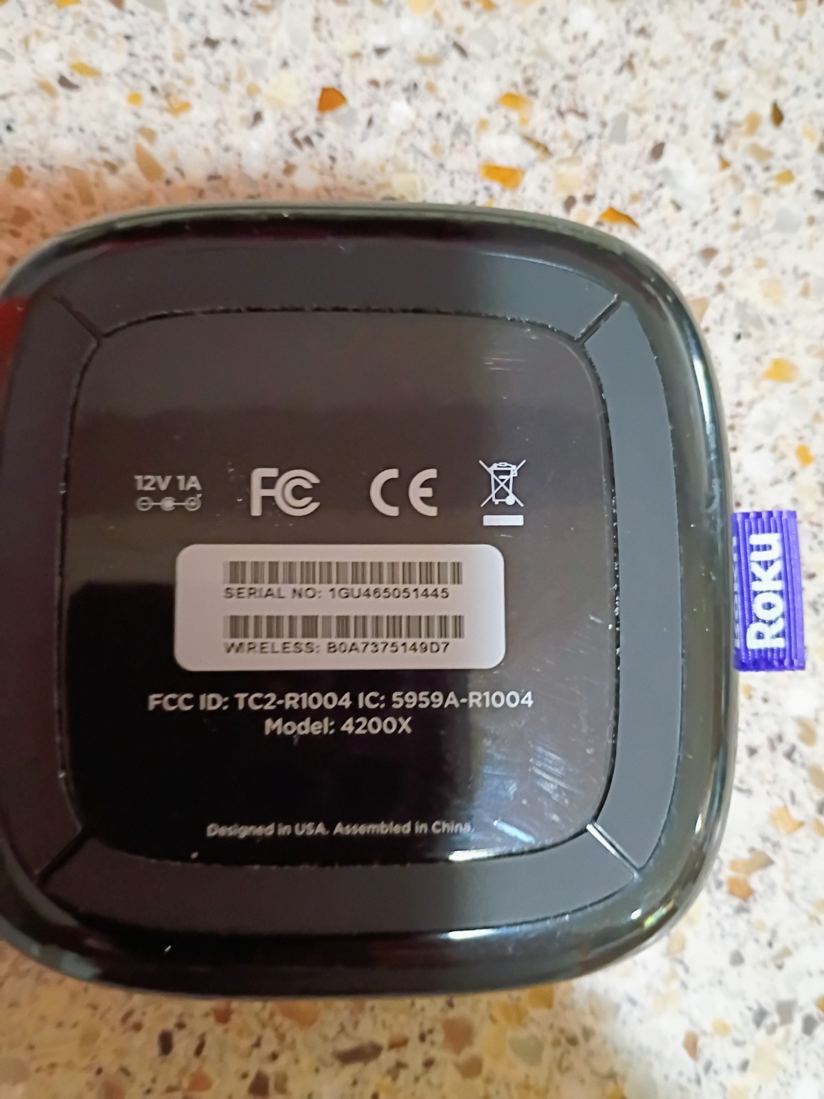 Roku 3 Media Streamer 4200X 3rd Generation, Black with Power Cord No Remote