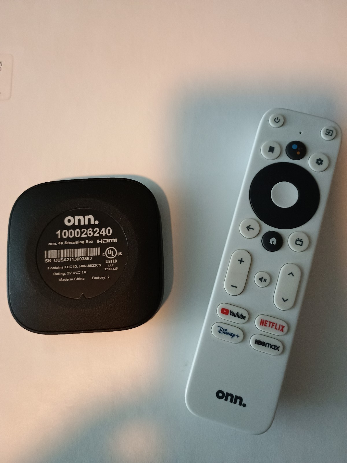 onn. 100026240 Android TV 4k UHD Streaming Device – Black