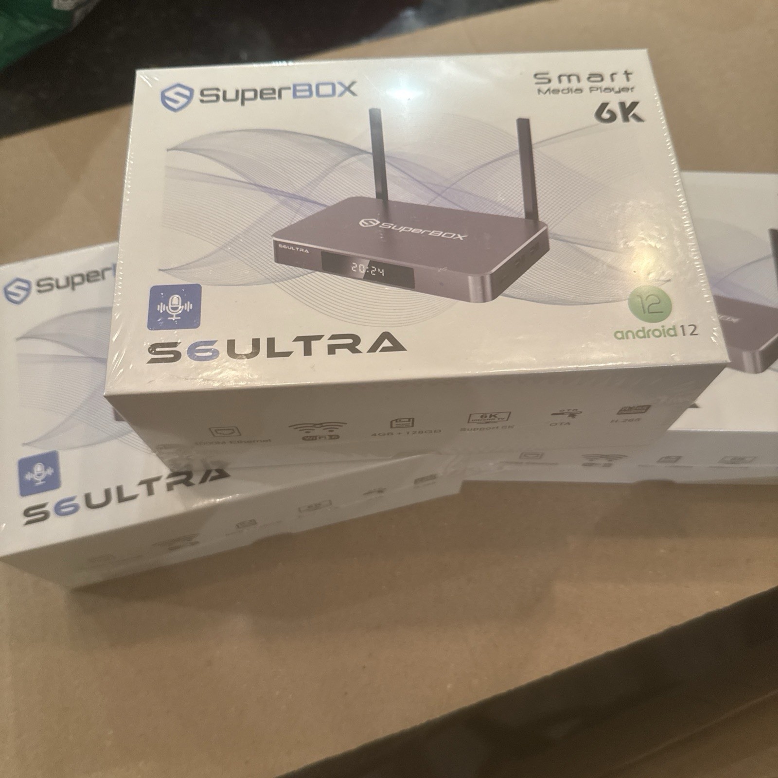 SuperBOX S6 Ultra Android TV Box 4K -NEW!-128GB Dual WiFi Bluetooth Voice Remote