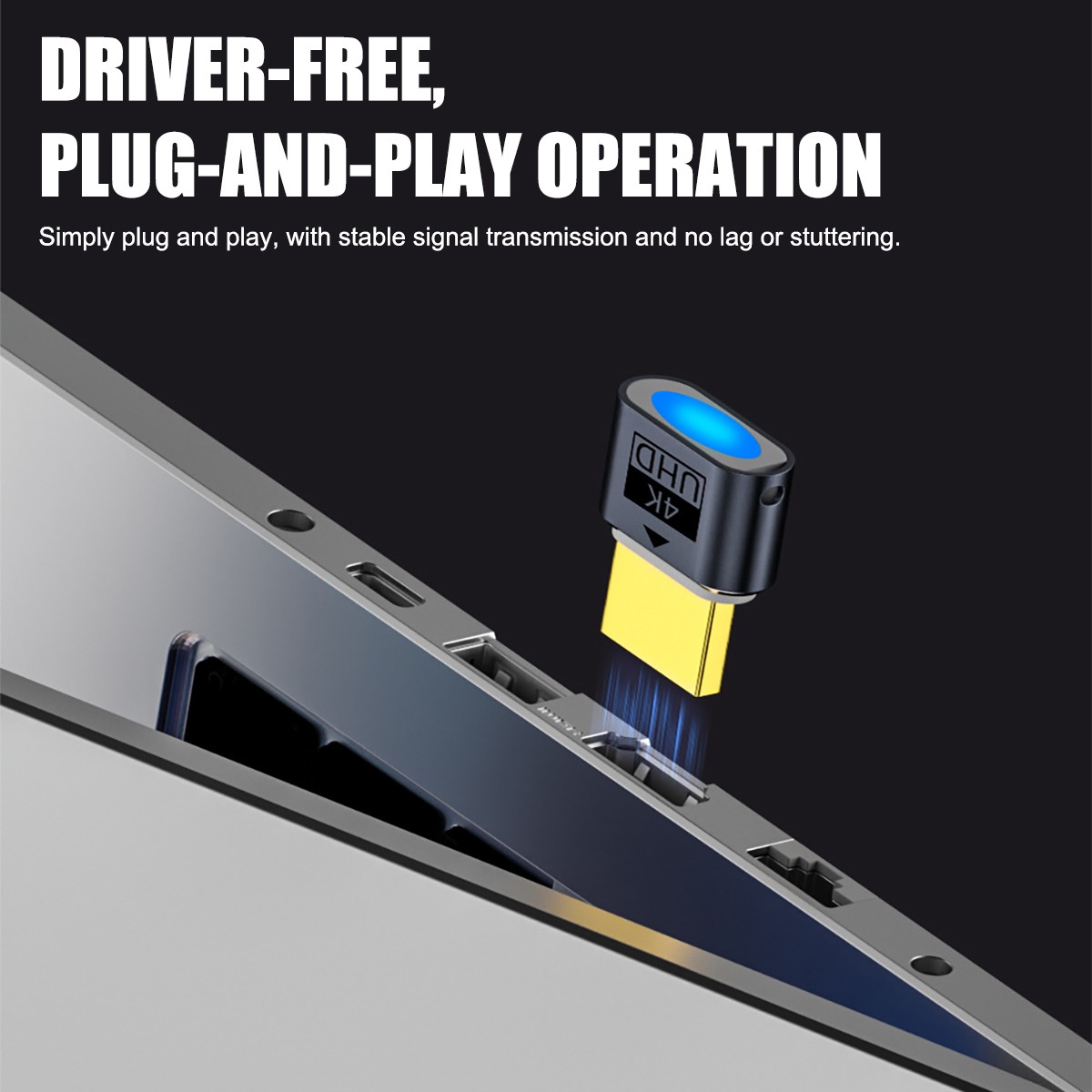 4K LED Light HDTV Graphics Card Emulator Headless Monitor Adapter Plug-and-Play.