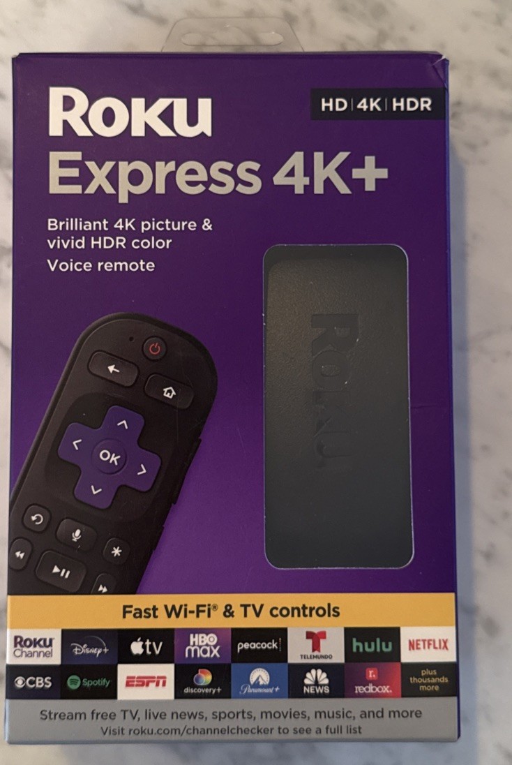 Express 4K+ Streaming Player HD/4K/HDR with Roku Voice with TV Controls