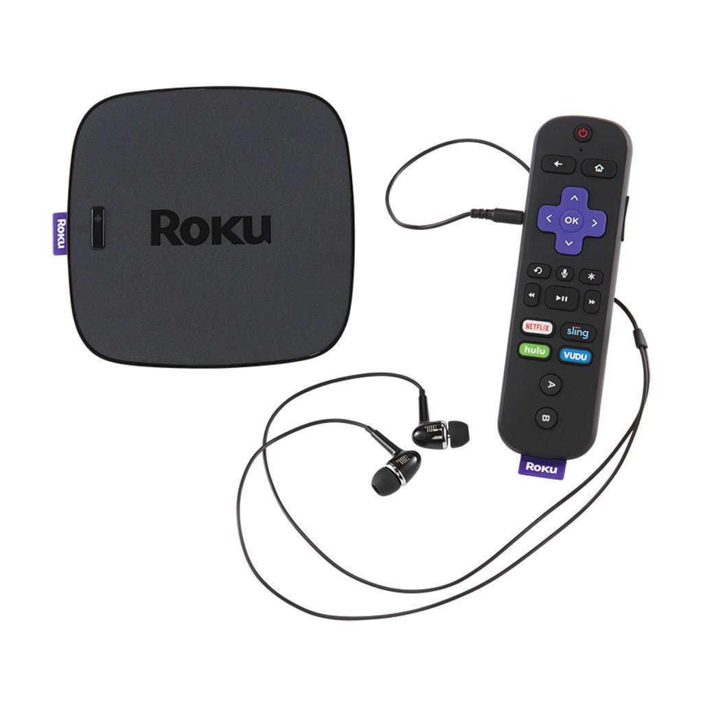 New Roku Ultra 4K/HD/HDR Streaming Media Player with JBL Headphones 4661R- Black