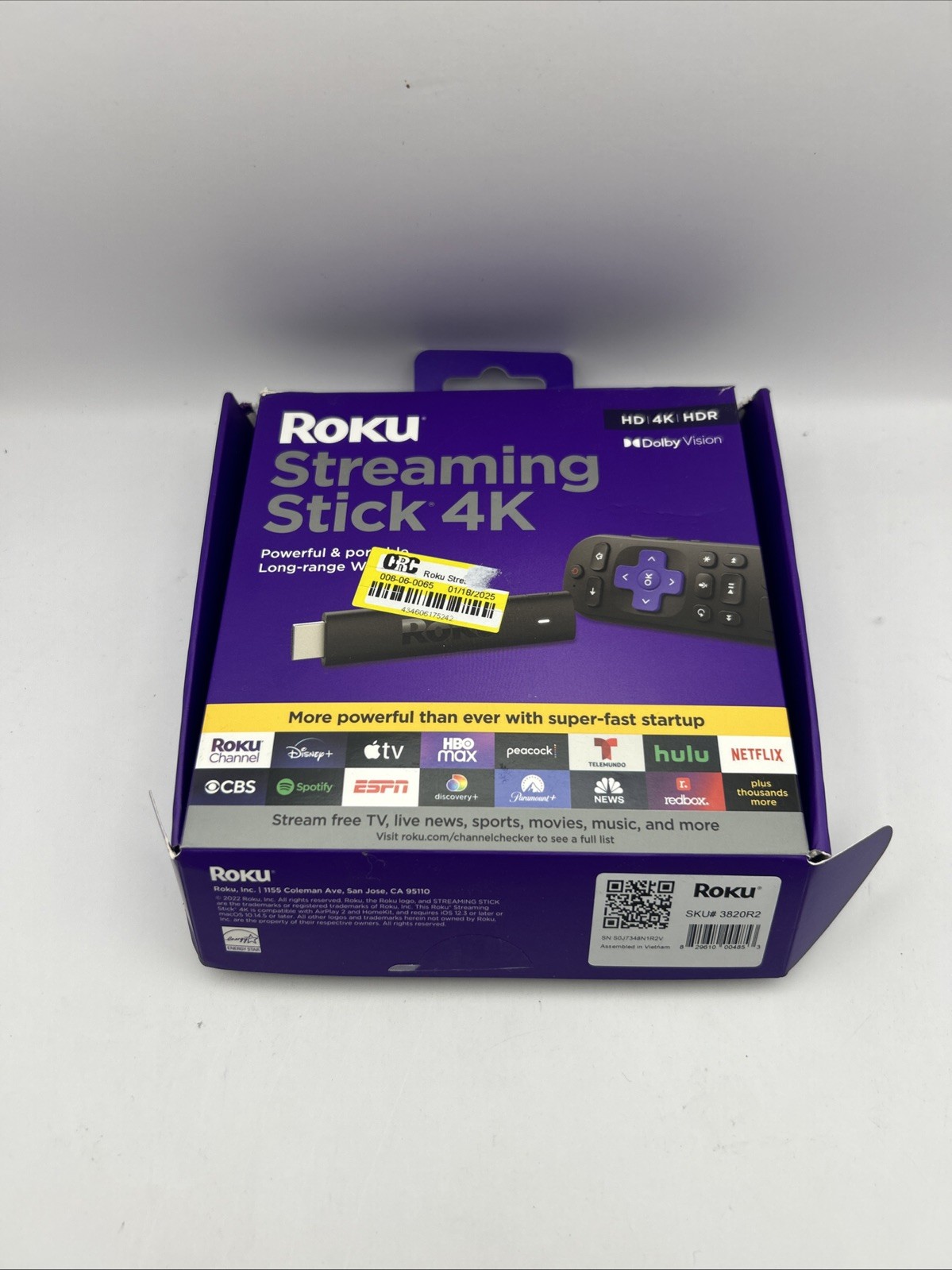 Roku Streaming Stick 4K 3820 HDR Media Streamer