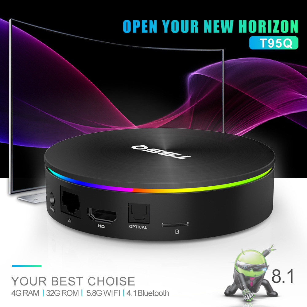 T95Q Amlogic S905X2 Quad Core Android 8.1 Smart TV BOX 4G 32G/64G Media Player