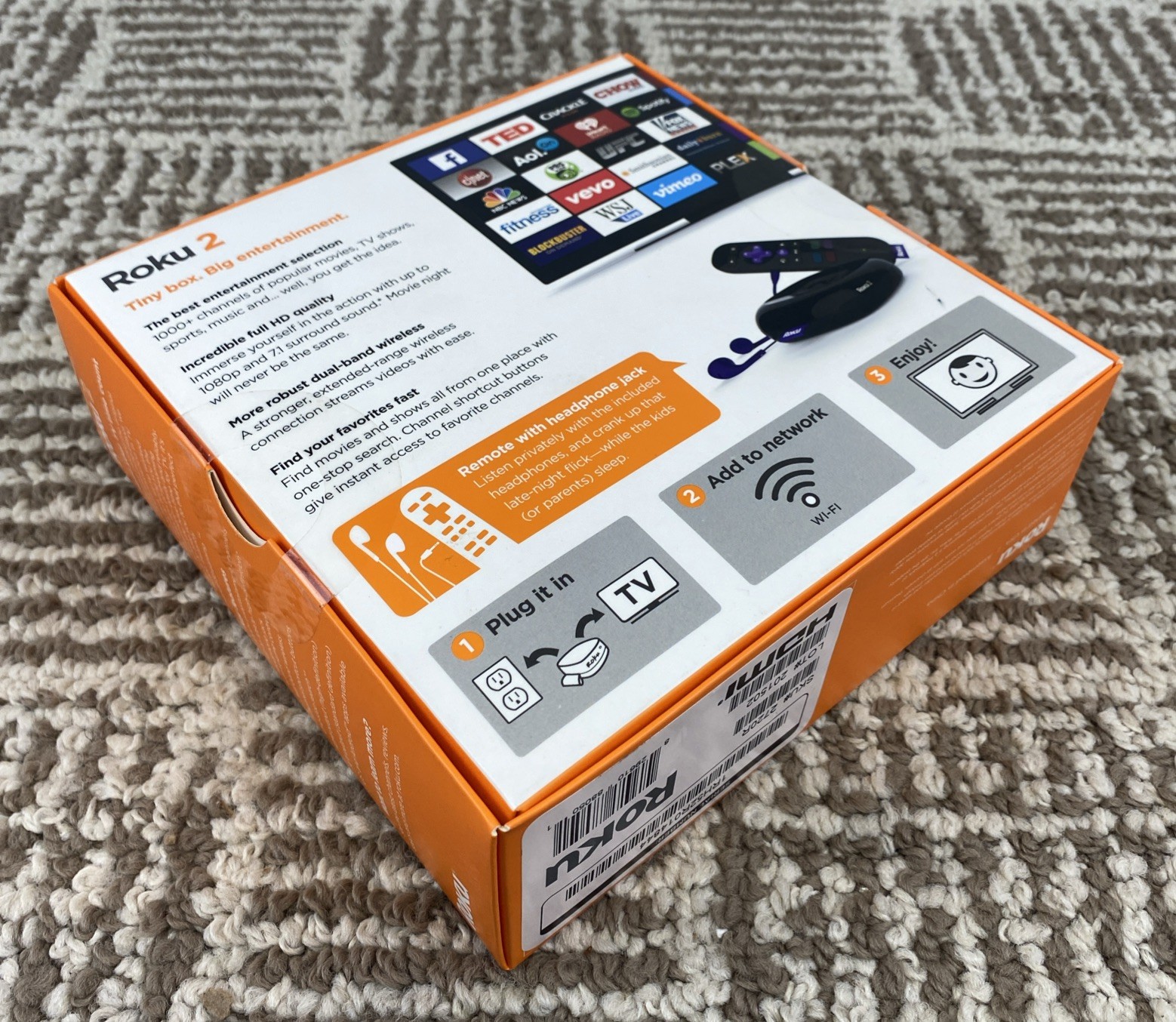 Roku 2 (3rd Generation) 2720X HD Media Streamer Black New Sealed