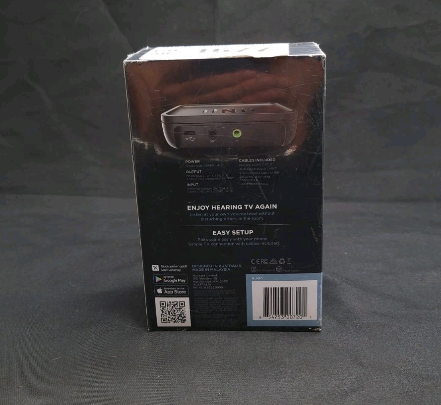Nuheara IQ Stream TV Wireless Audio Streamer For IQ Buds Personal Volume Control