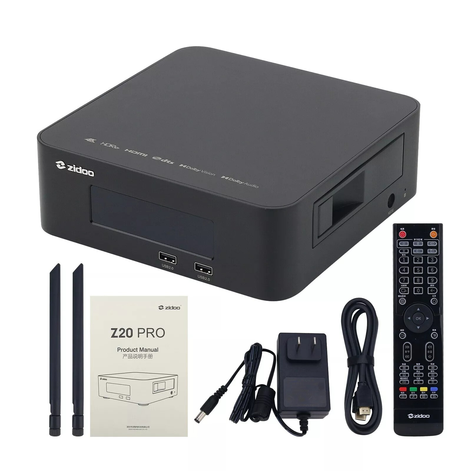 ZIDOO Z20 PRO 4GB+32GB HDR 4K Media Player Wifi Set Top Box + V12 Remote Control