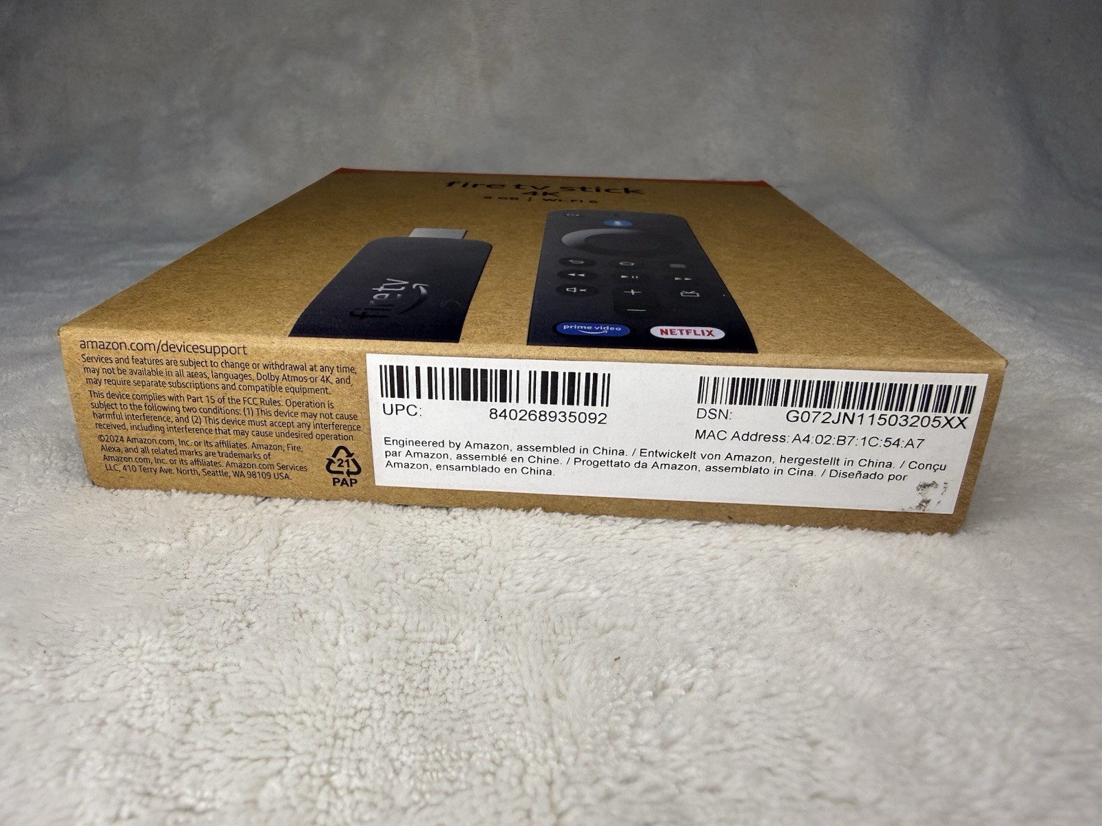 AMAZON FIRE TV STICK 8 GB 4K WI-FI 6 2nd Generation NEW SEALED